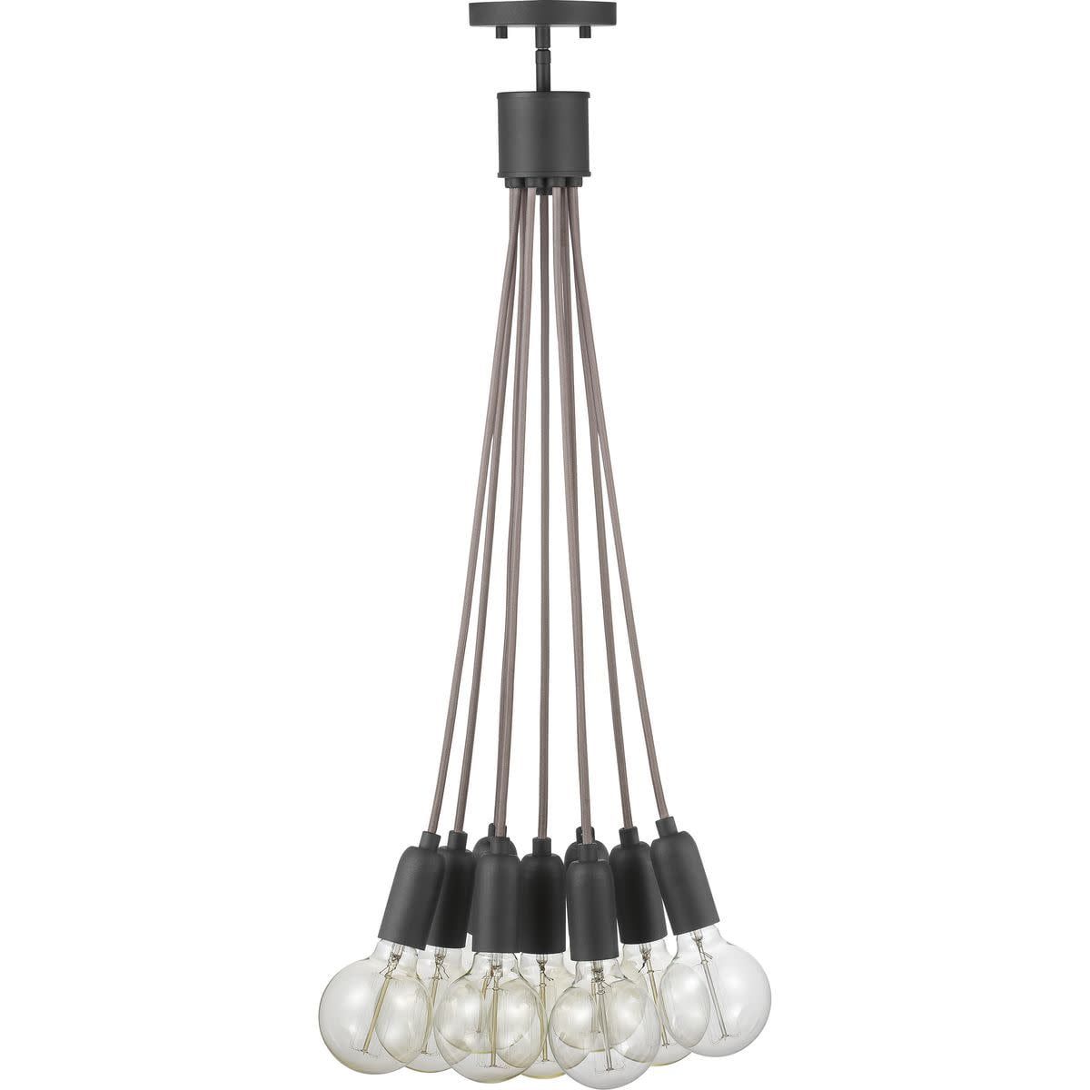 Cirro Graphite Nine-Light Pendant with Clear Glass Globes