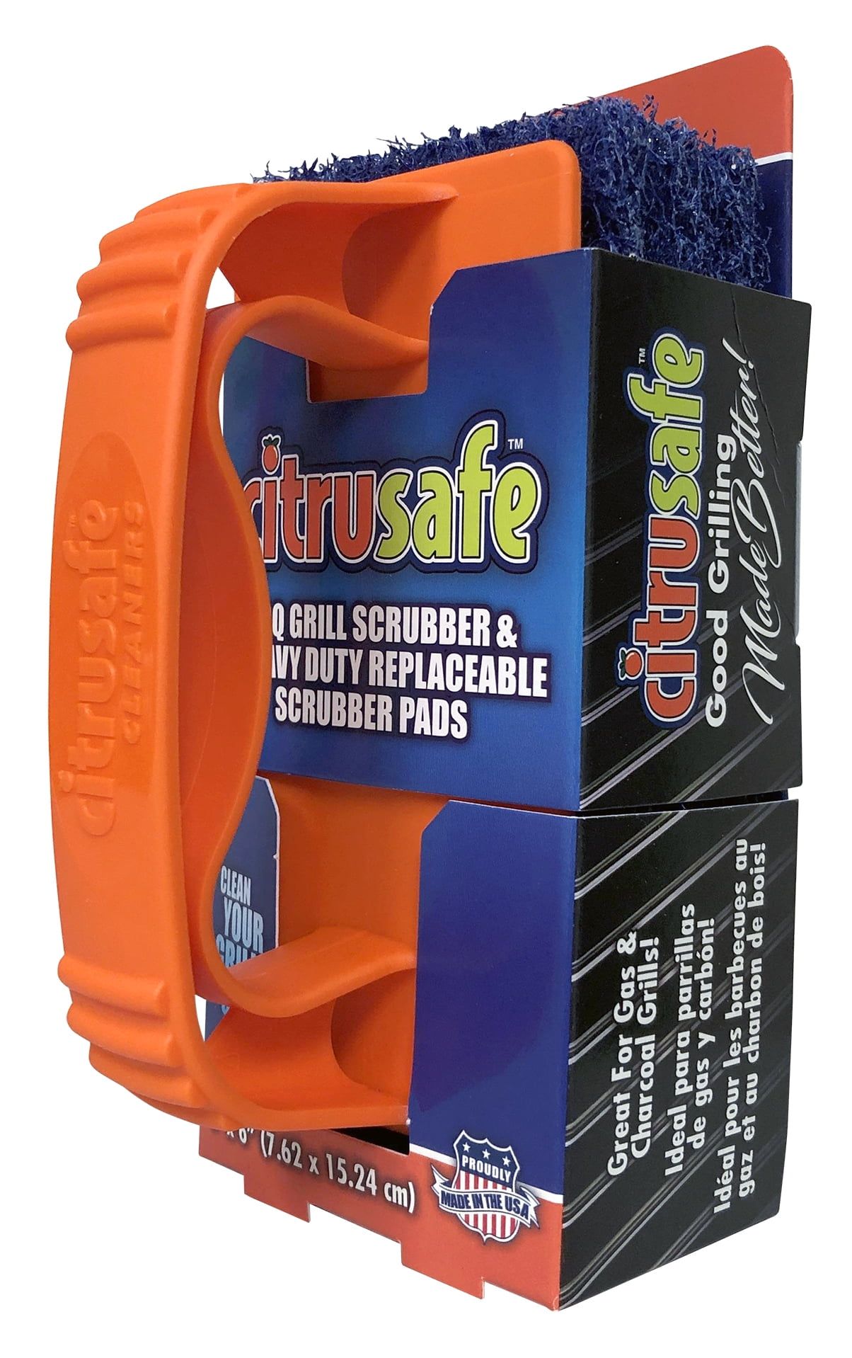 Citrusafe Heavy Duty Grill Scrubber with Replaceable Pads