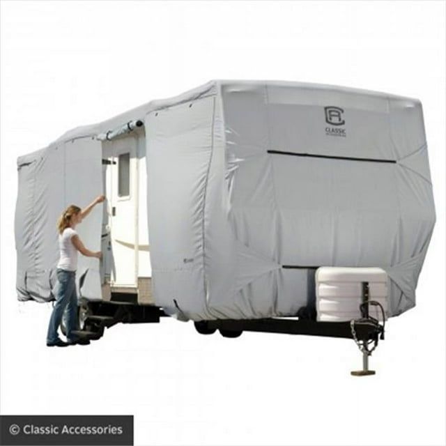 PermaPRO Gray UV-Resistant Travel Trailer Cover with Storage Bag