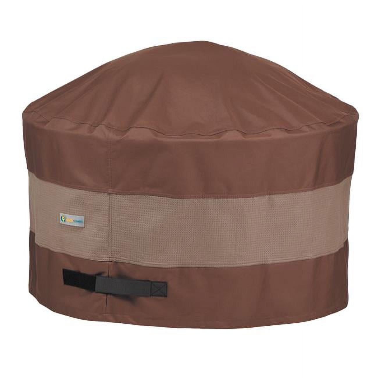 Mocha Cappuccino 44 Inch Round Fire Pit Cover with Hook and Loop Closure