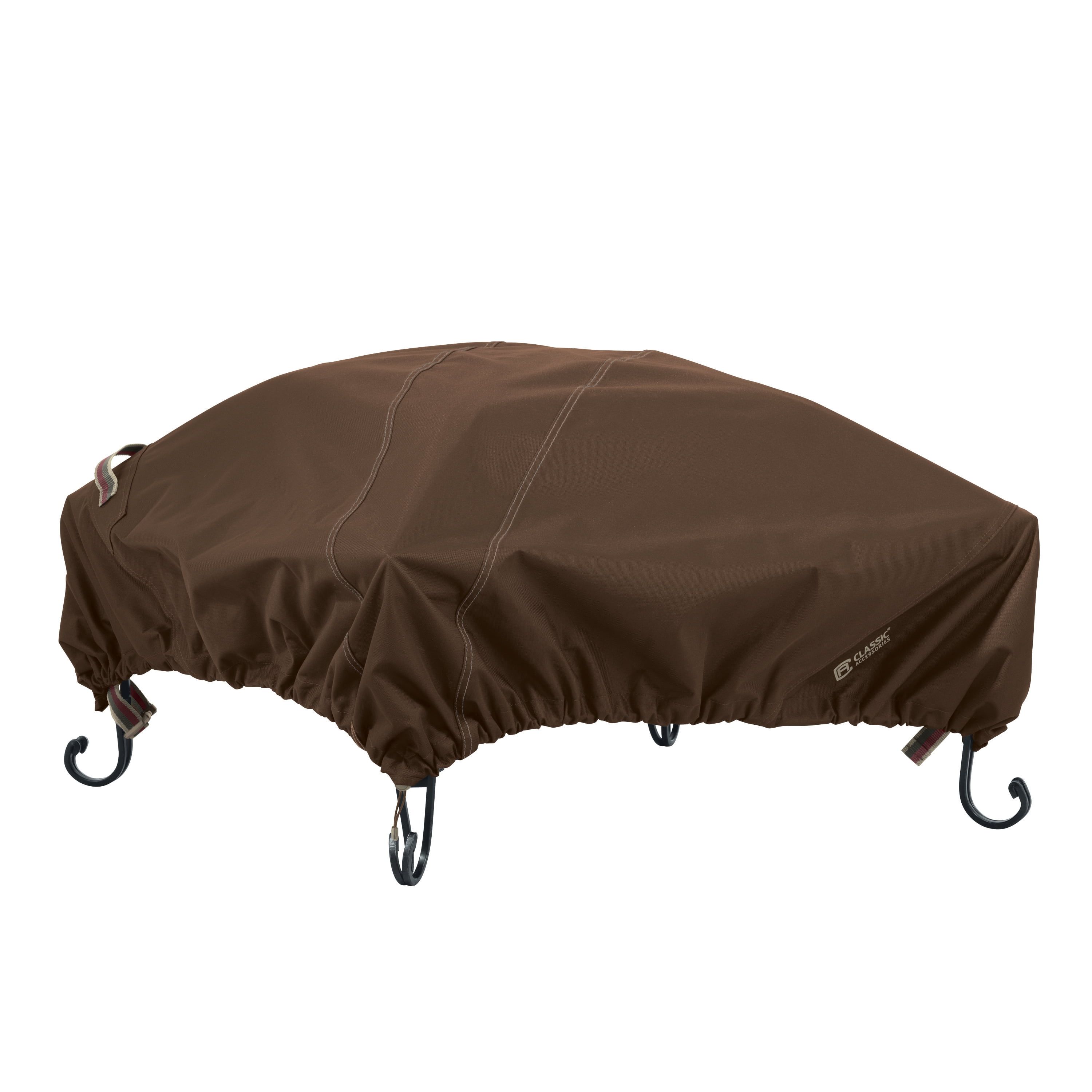 Madrona Brown Rainproof Square Fire Pit Cover with Elastic Closure