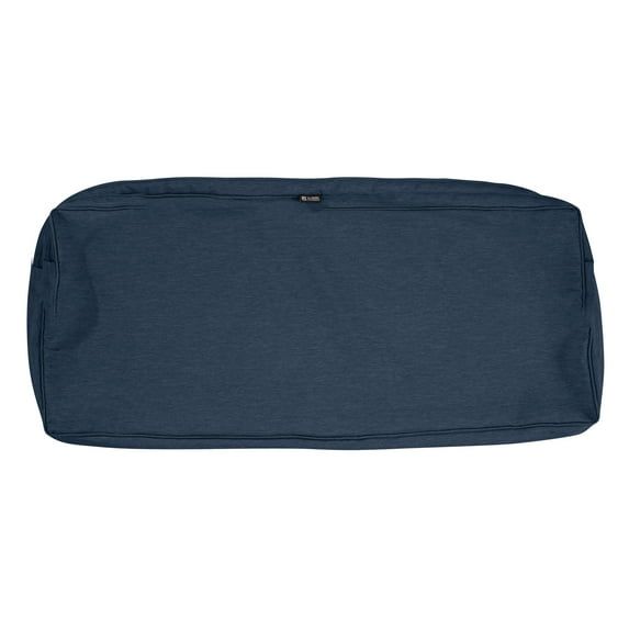 Heather Indigo Blue Water-Resistant Outdoor Bench Cushion Cover