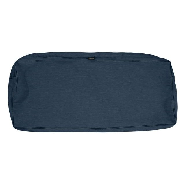 Heather Indigo Blue Water-Resistant Outdoor Bench Cushion Cover