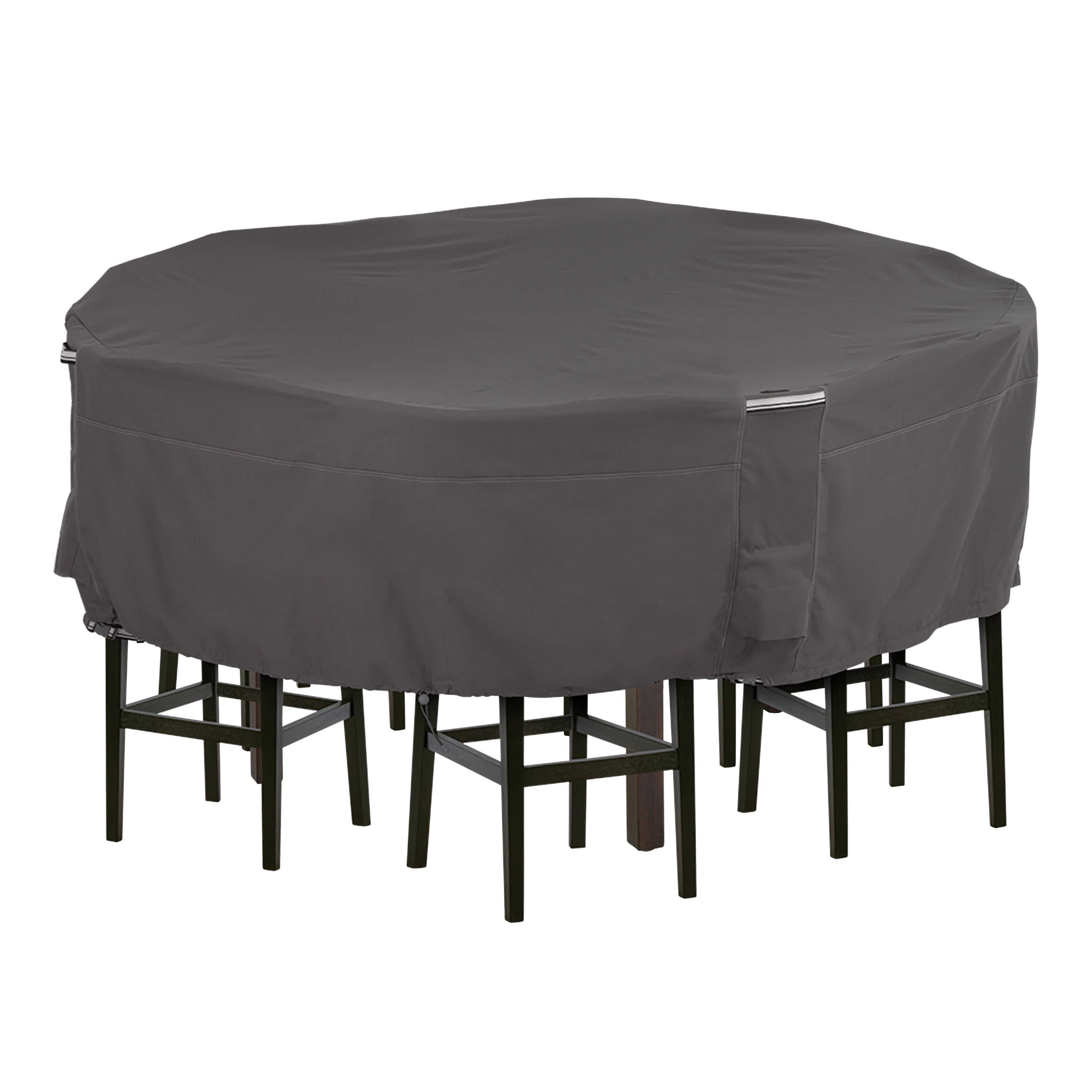 Large Dark Gray Water-Resistant Patio Table and Chair Set Cover