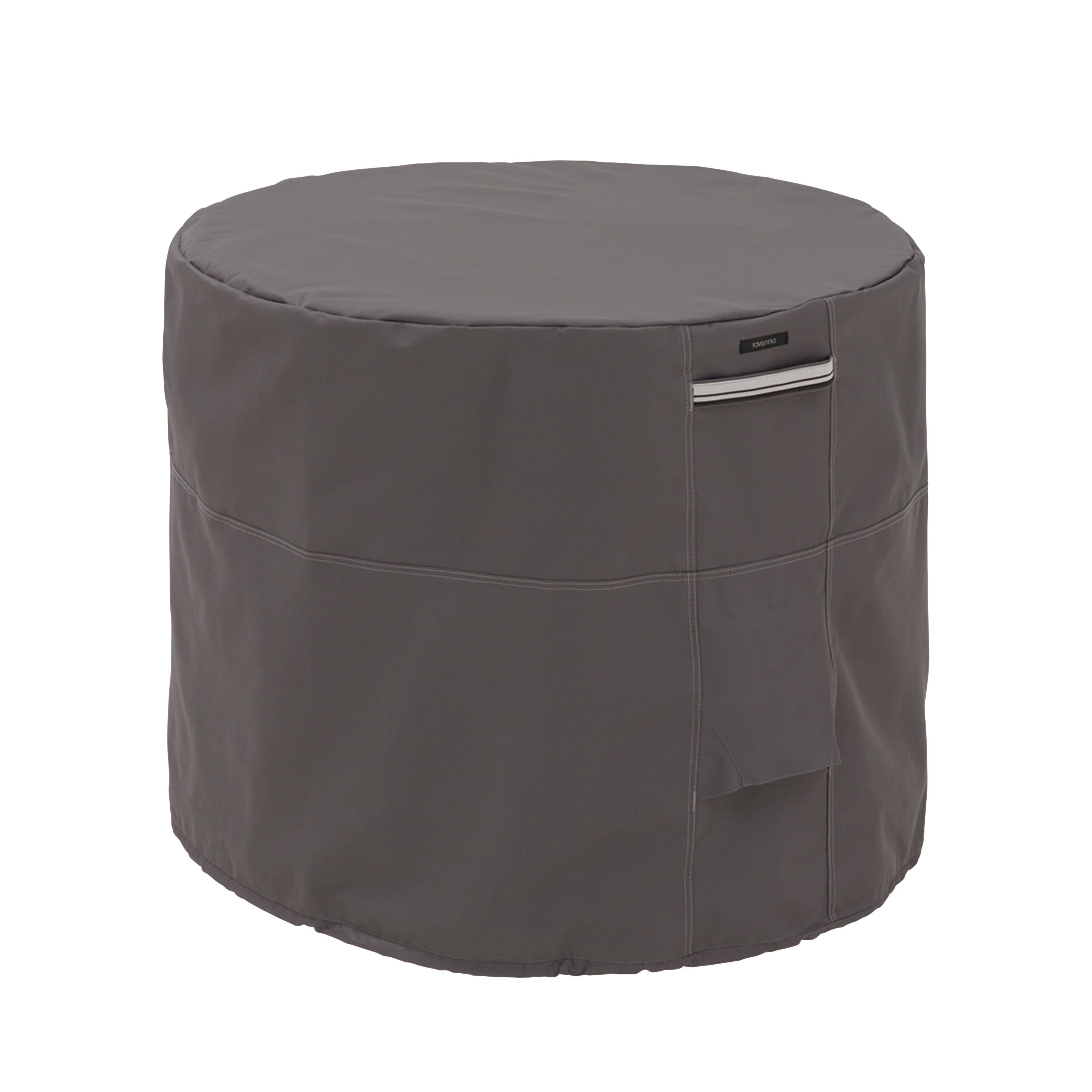 Dark Taupe Round Water-Resistant Air Conditioner Cover