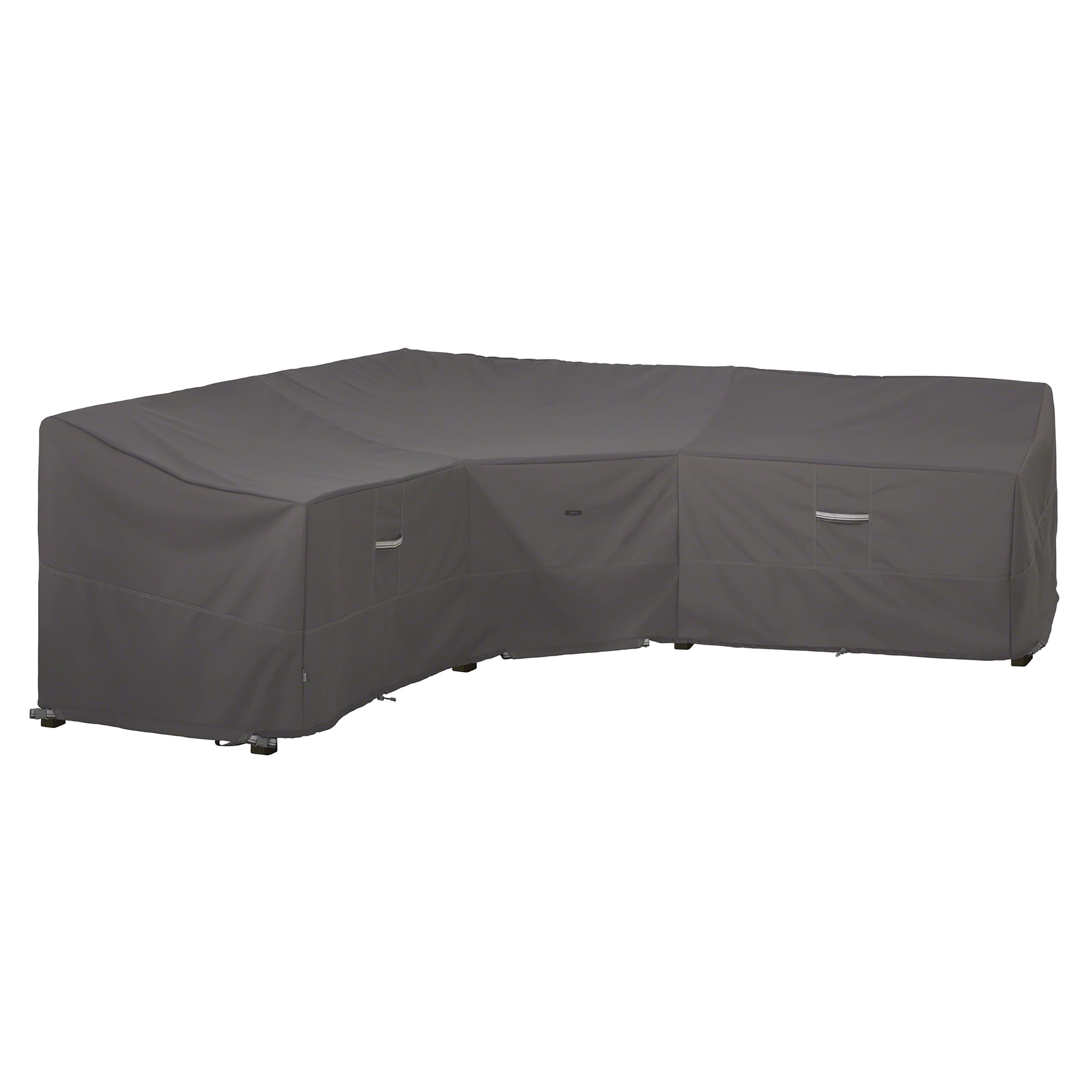 Dark Taupe Water-Resistant V-Shaped Patio Sectional Cover