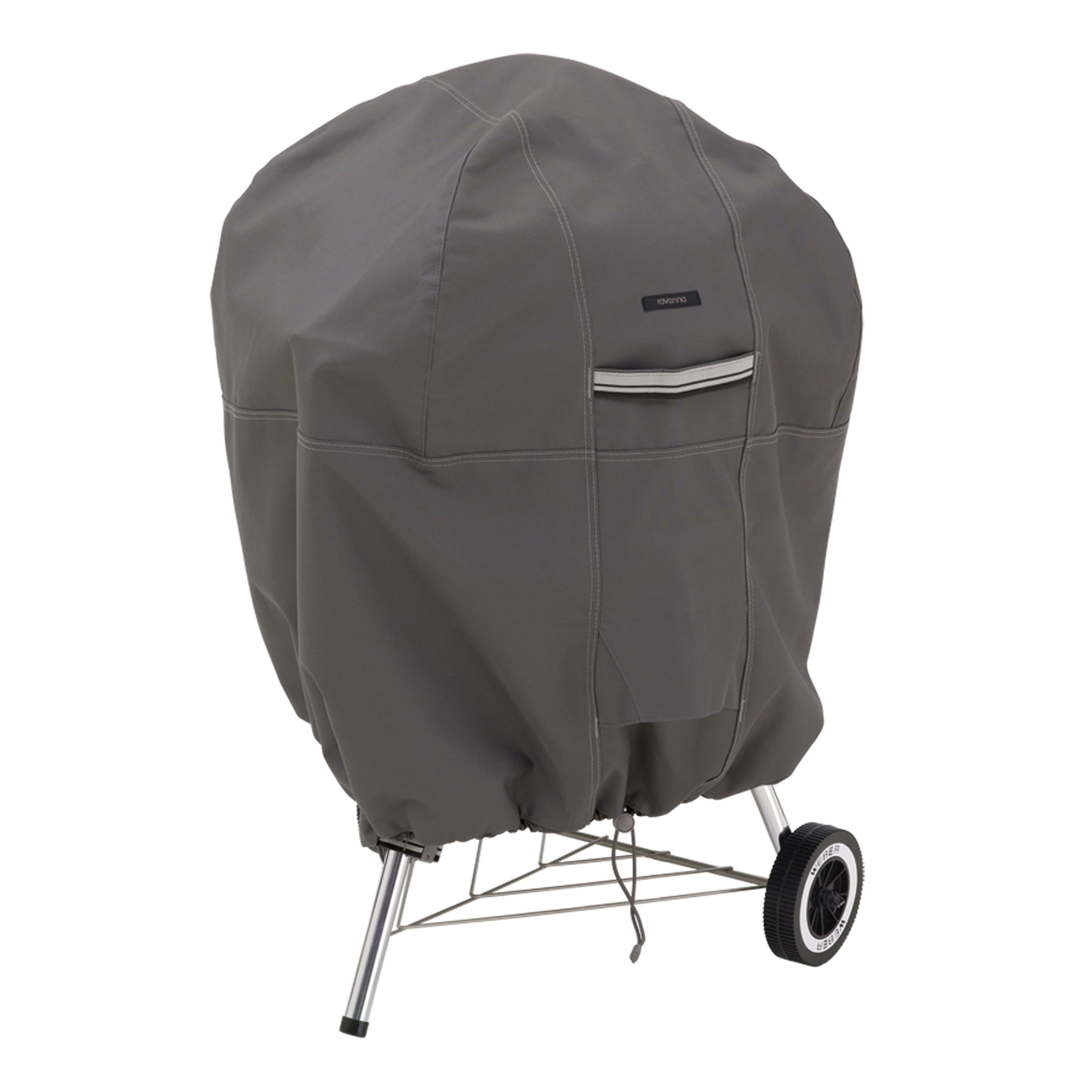 Ravenna Water-Resistant Gray BBQ Grill Cover with Cinch Cord