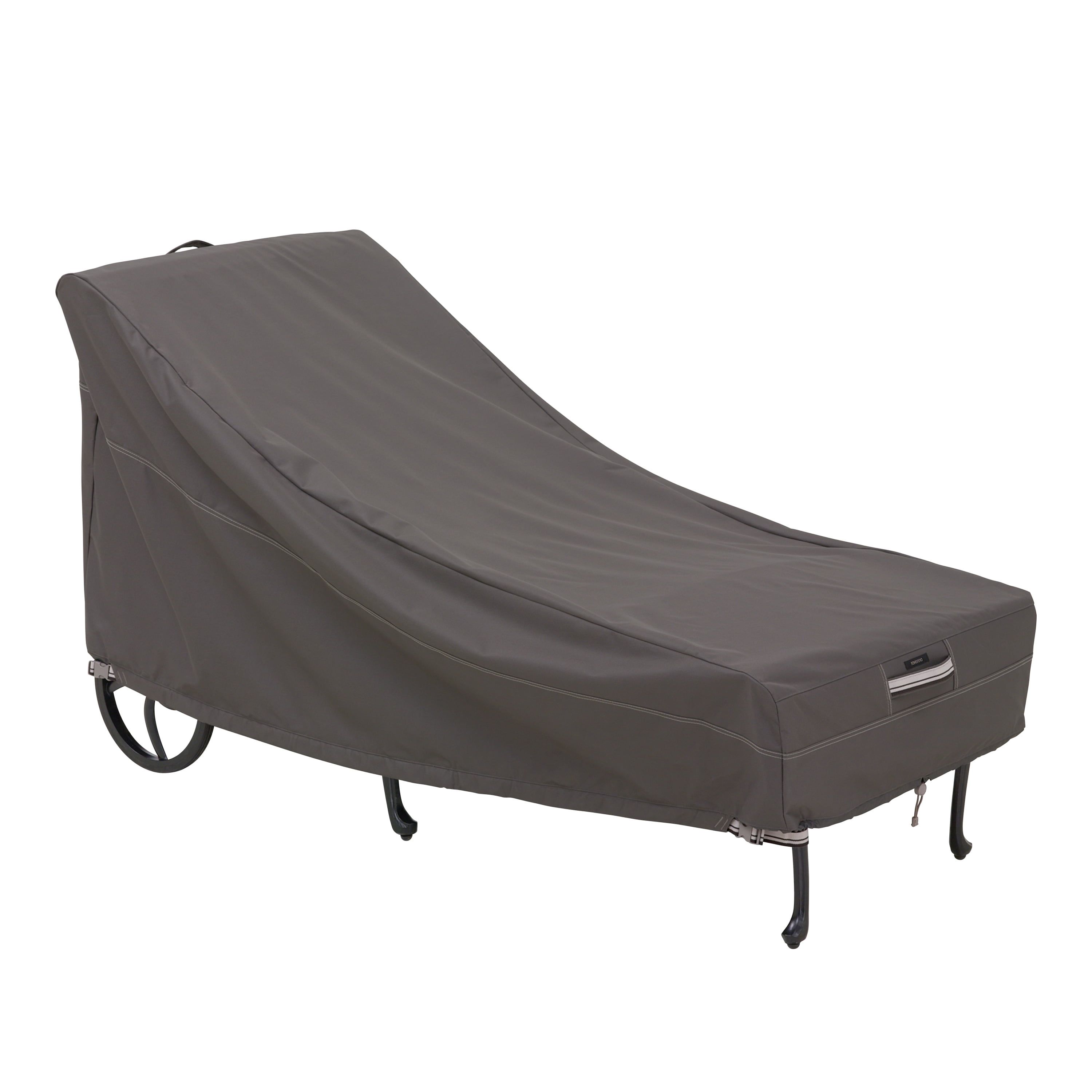 Ravenna Water-Resistant Gray Polyester Patio Chaise Lounge Cover