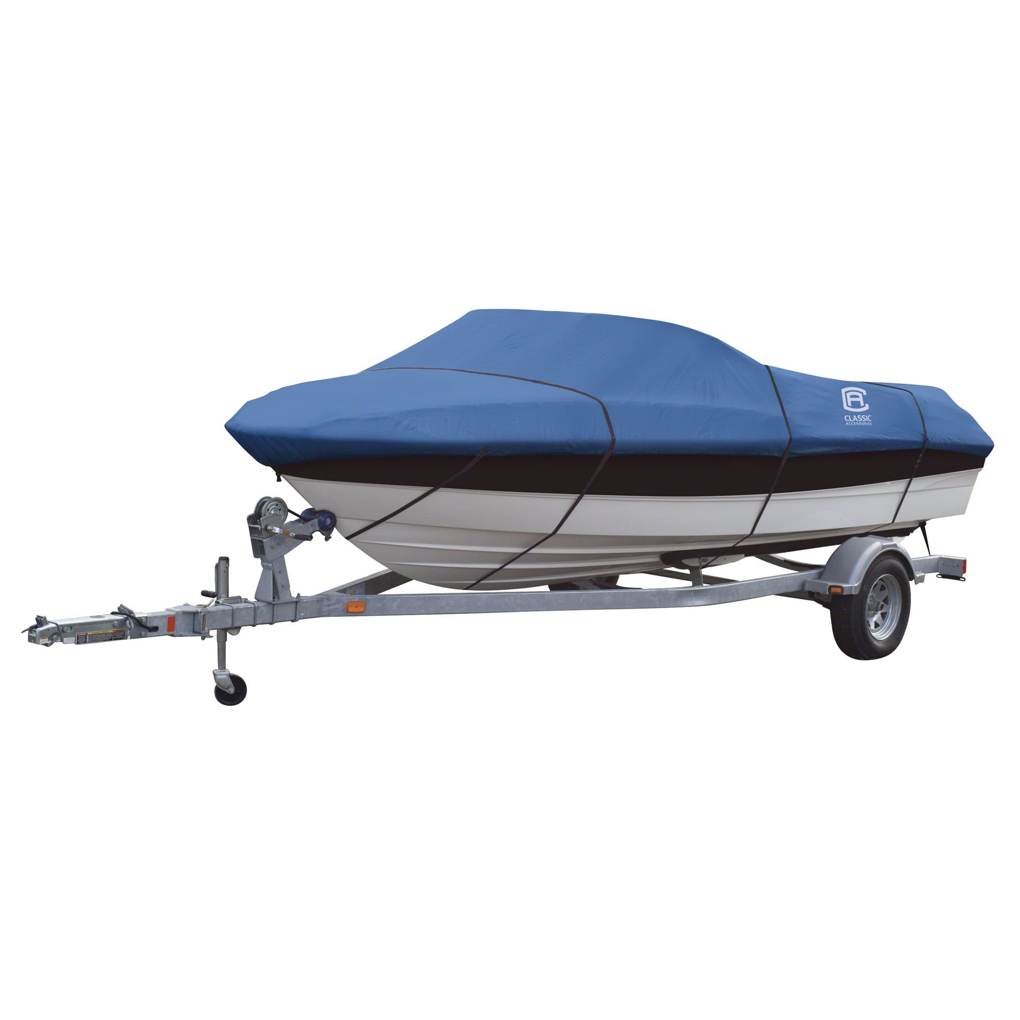 Blue Polyester Trailerable Boat Cover with Elastic Bottom