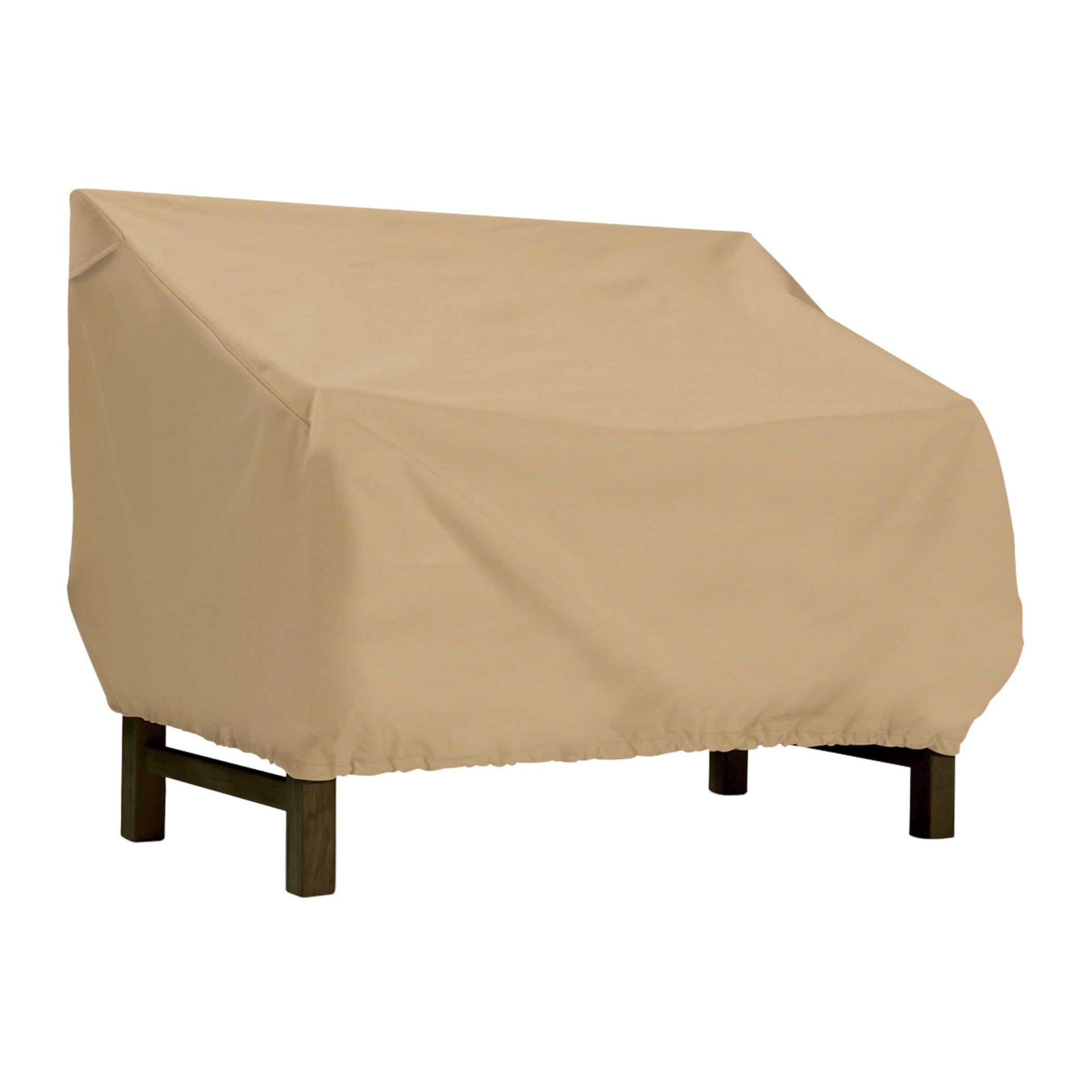 Medium Beige All-Weather Patio Bench Cover with Air Vents