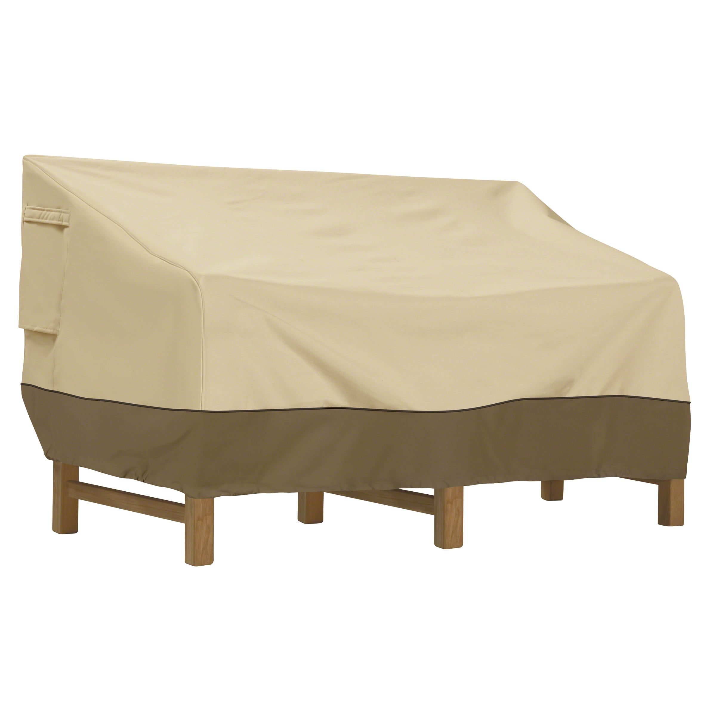 Medium Tan and Brown Water-Resistant Patio Sofa Cover