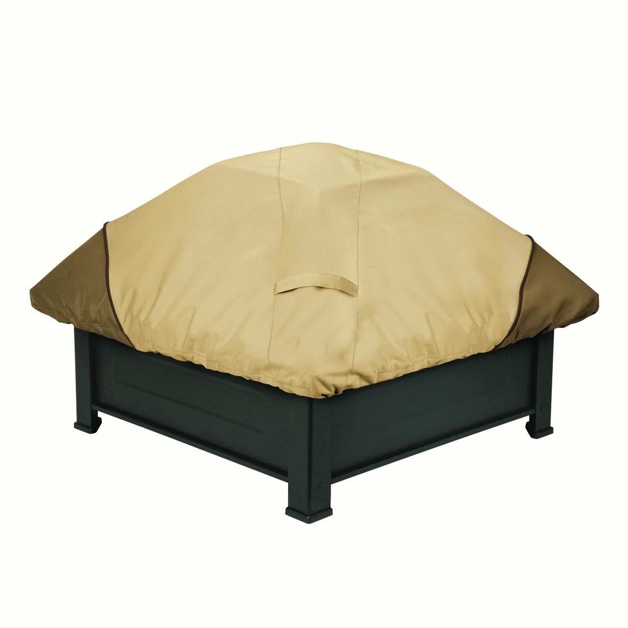 Veranda Beige and Brown 40" Square Fire Pit Cover