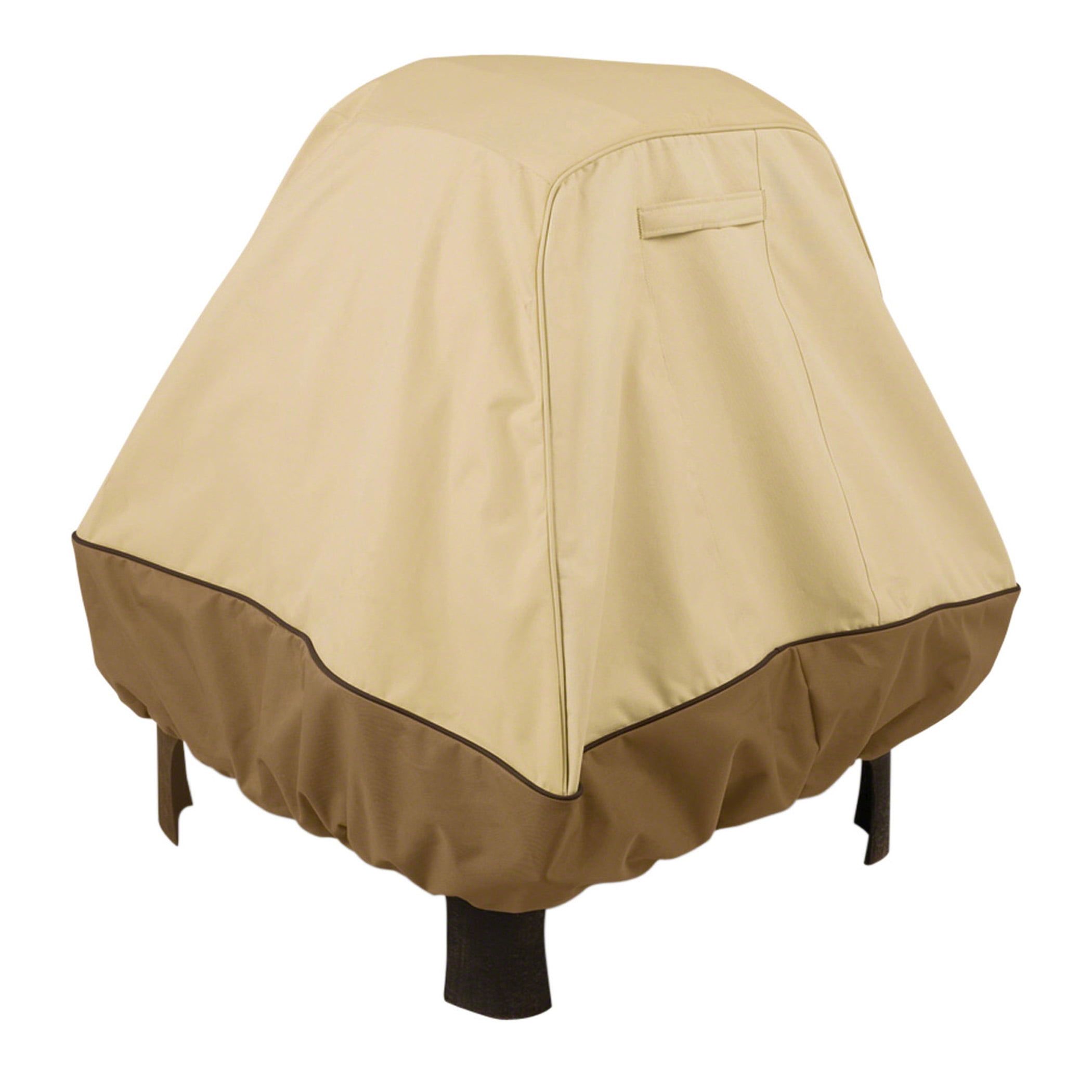 Veranda Water-Resistant Beige and Brown Fire Pit Cover