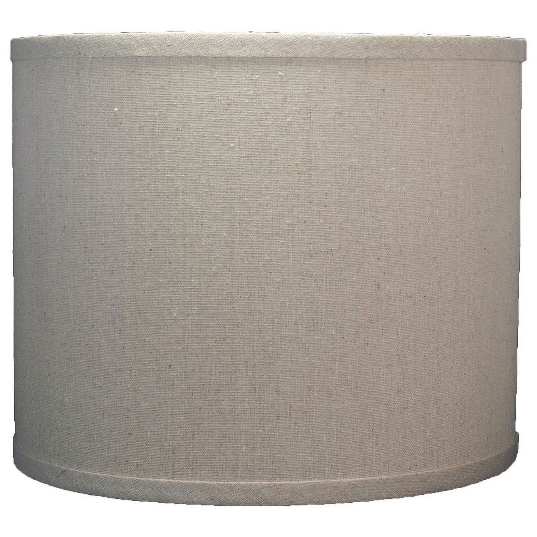 Natural Linen Drum Lamp Shade with White Lining, 8"