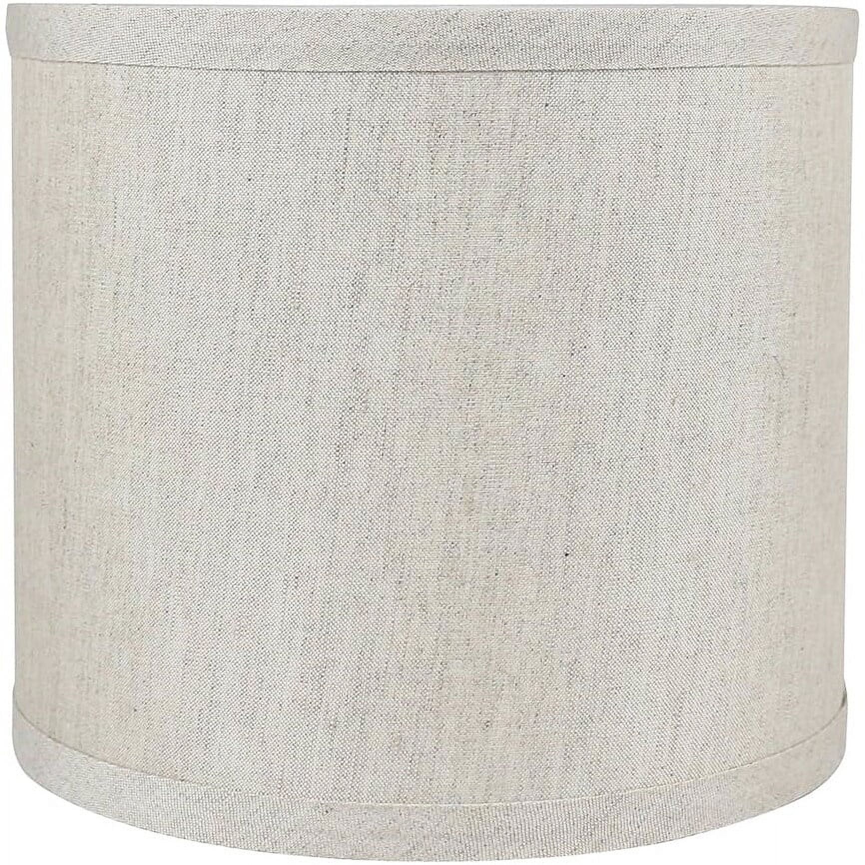 Oatmeal Linen Drum Lamp Shade with Nickel Fitter, 8"