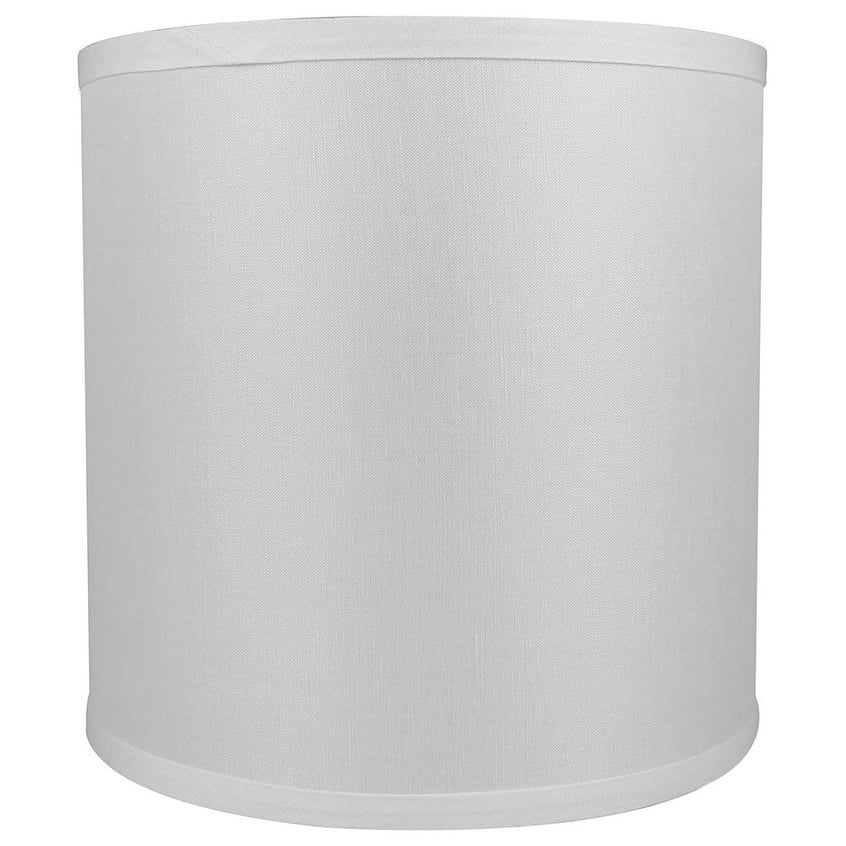 Off-White Linen Drum Lamp Shade with Nickel Fitter, 8"