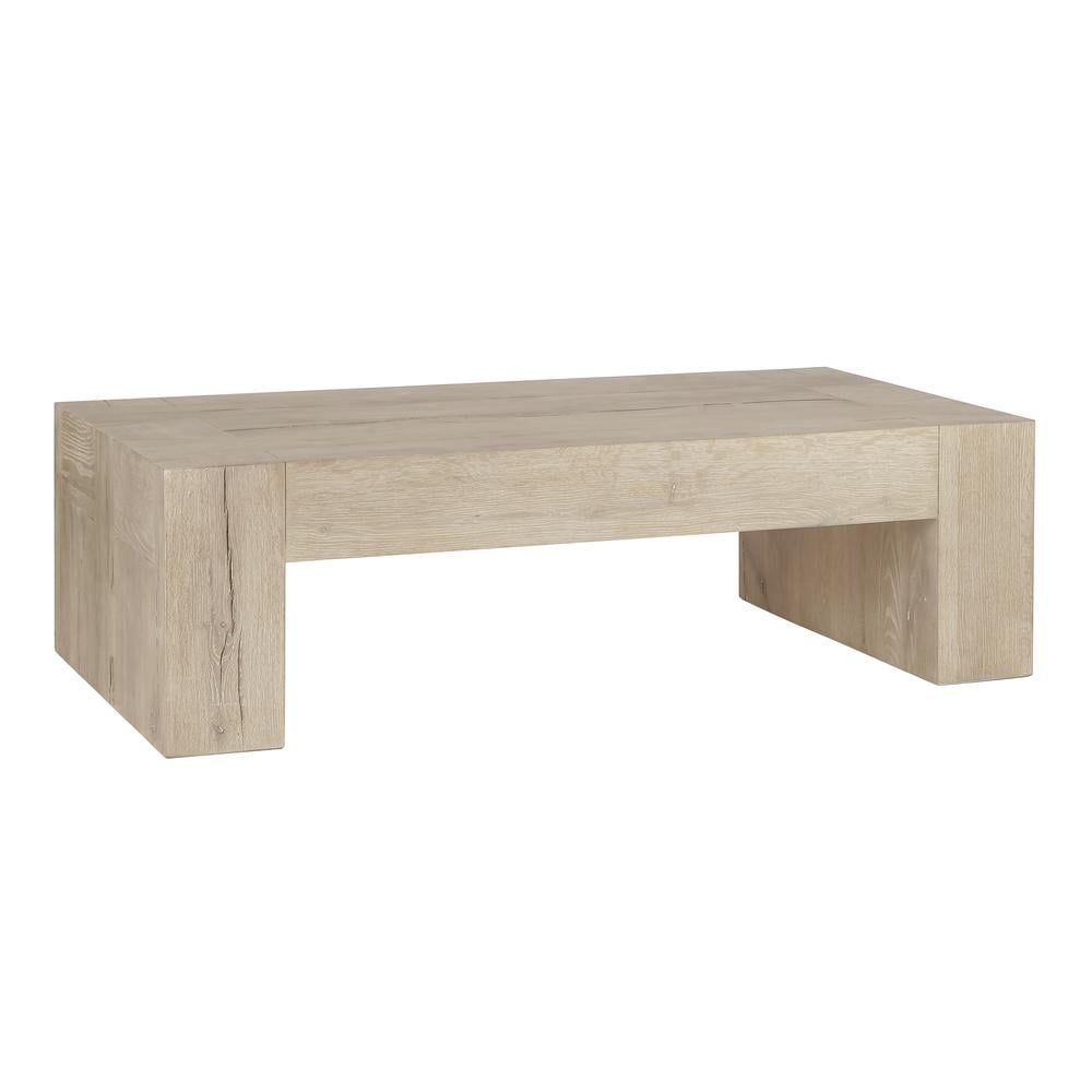 Meadow White Rectangular Cracked Oak Coffee Table