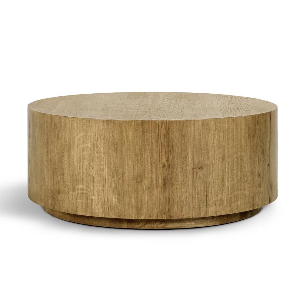 Layne 42" Round Light Brown Oak Coffee Table