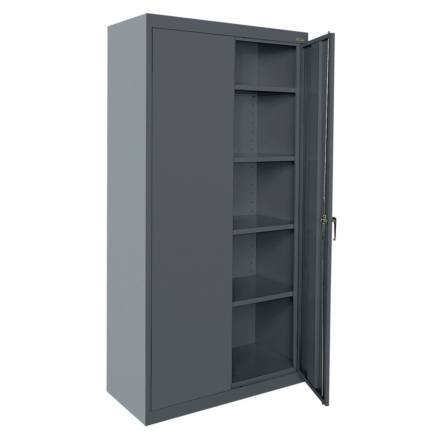 Charcoal Gray Lockable Office Storage Cabinet with Adjustable Shelves