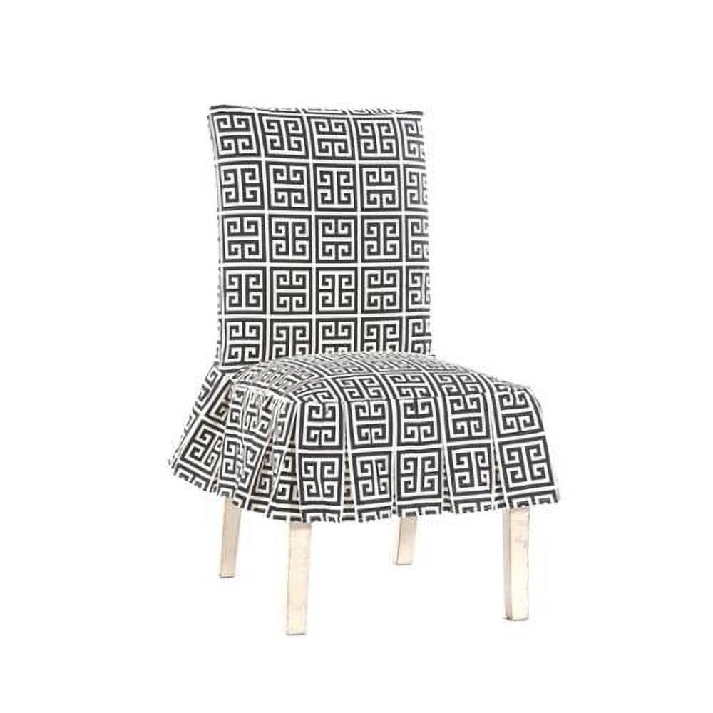 Geometric Black and White Cotton Dining Chair Slipcover