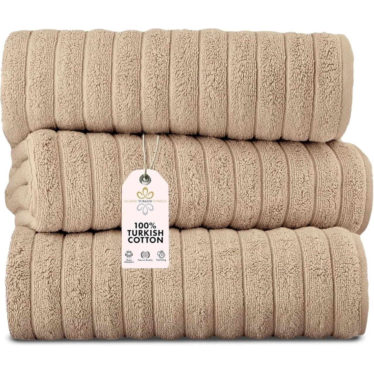 Oversized Almond Beige Turkish Cotton Washcloth for Kids