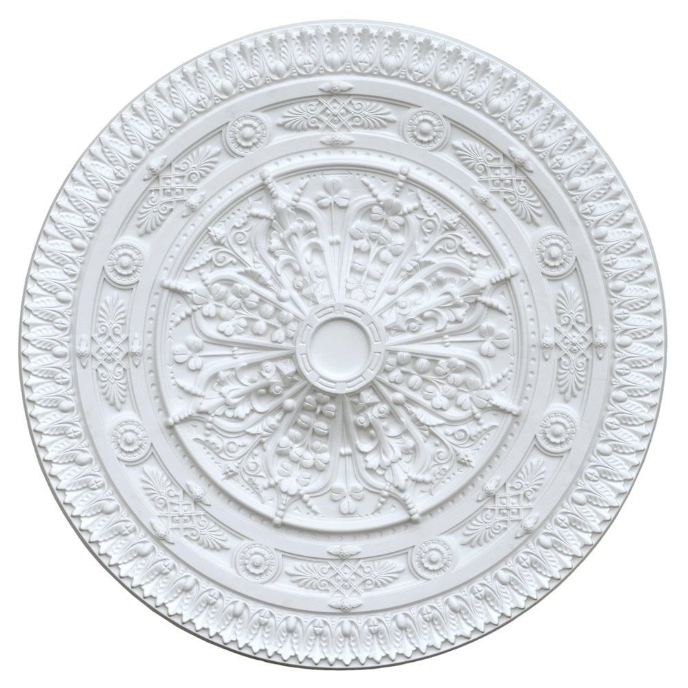 Classic White Polystyrene Round Ceiling Medallion 37 Inch