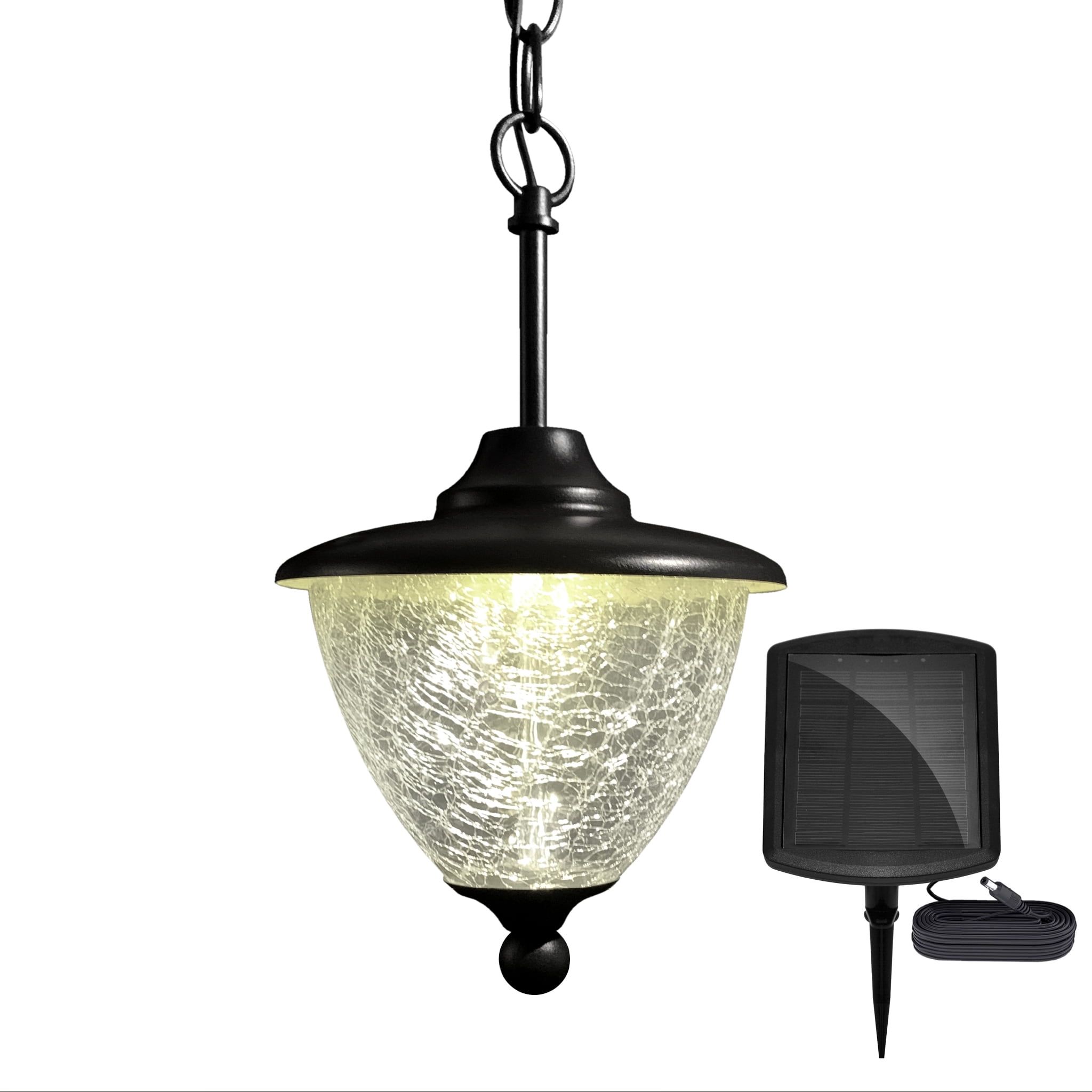 Black Metal Solar LED Hanging Pathway Light