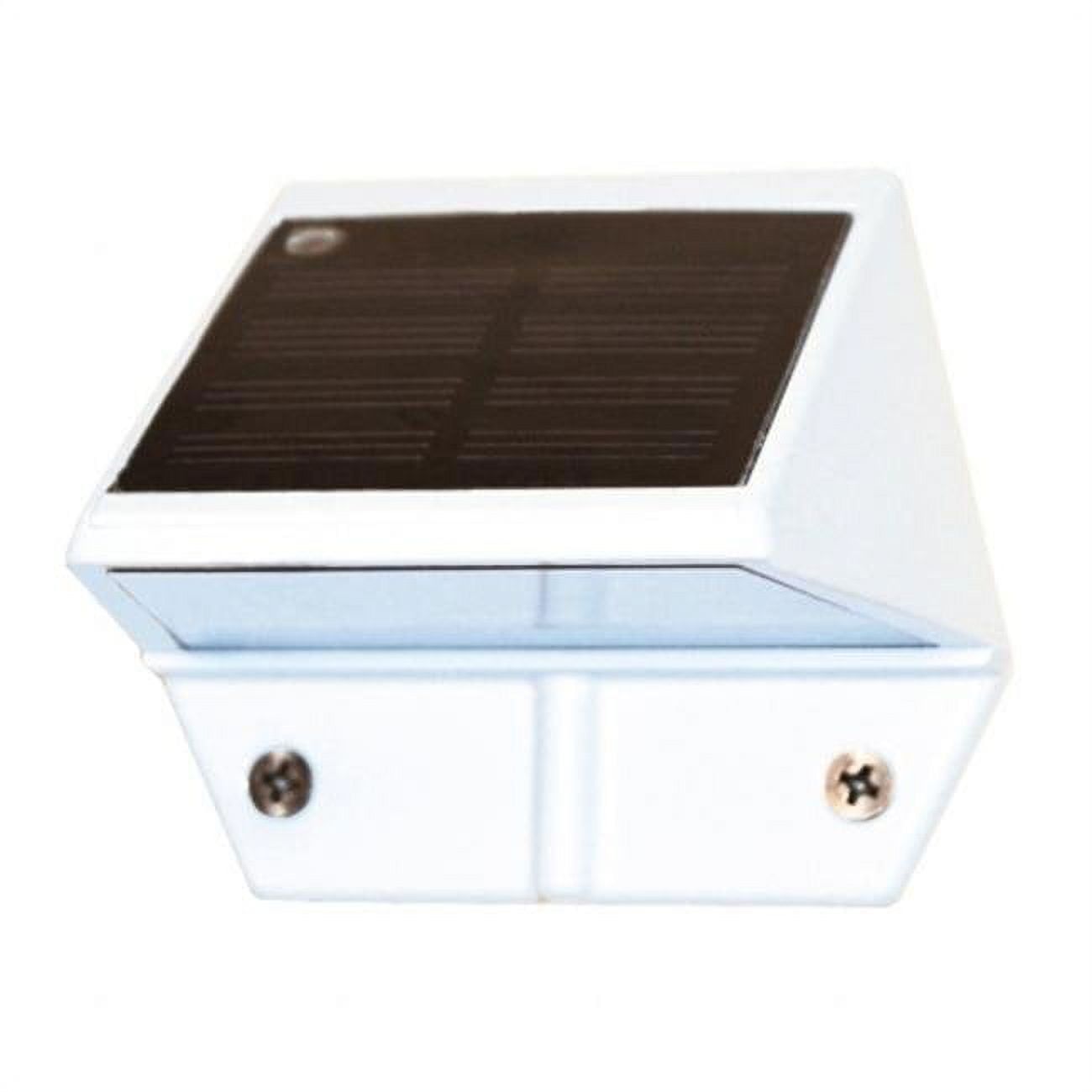 White Aluminum Solar LED Dusk-to-Dawn Post Cap Light