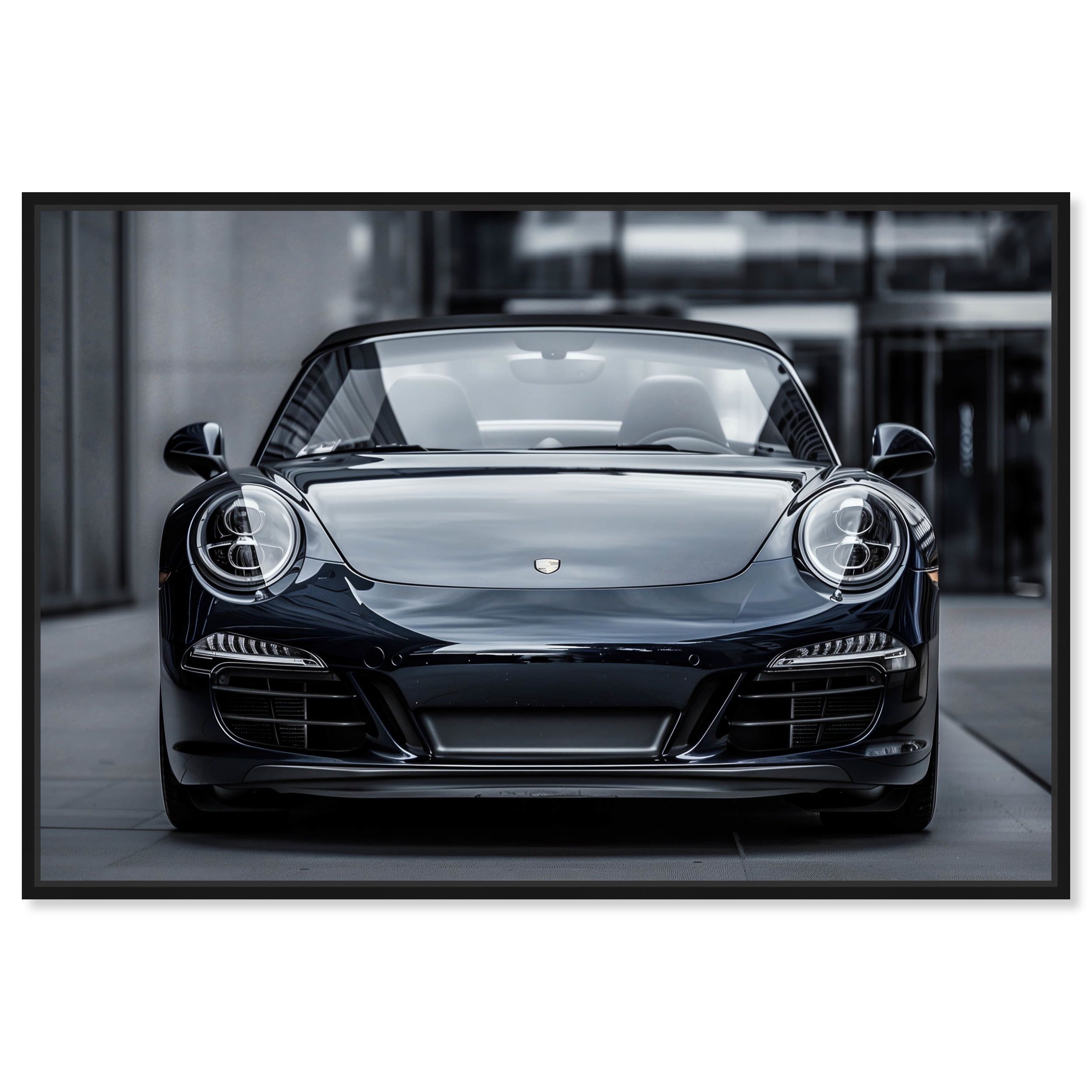 Classy Black Car Canvas Wall Art with Black Frame, 46" x 31"