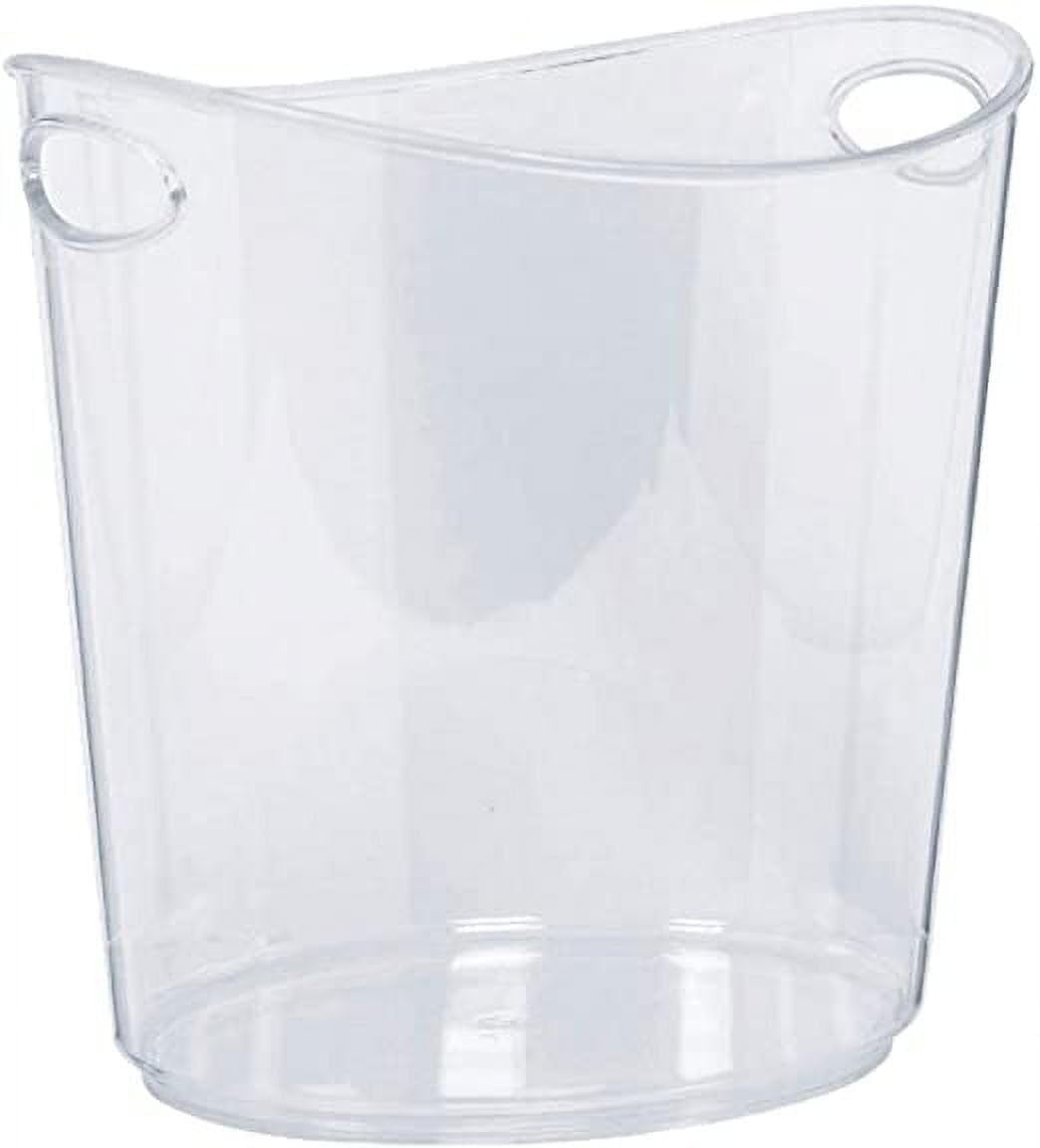 Clear Food-Safe Plastic Ice Bucket with Handles