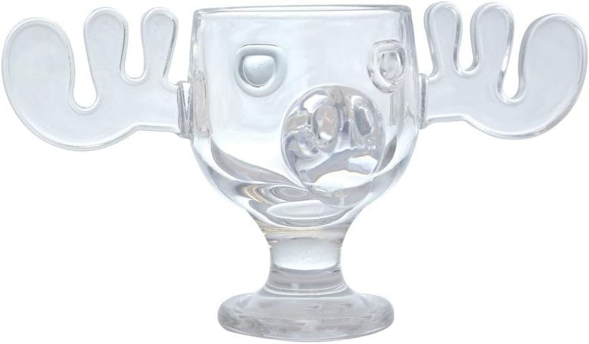 Clear Glass 8oz Christmas Moose Mug