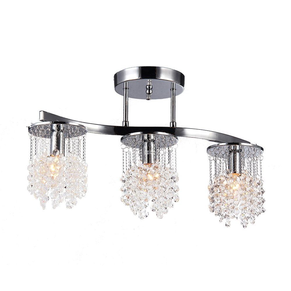 Clee 3-Light Chrome 20-Inch Crystal Chandelier