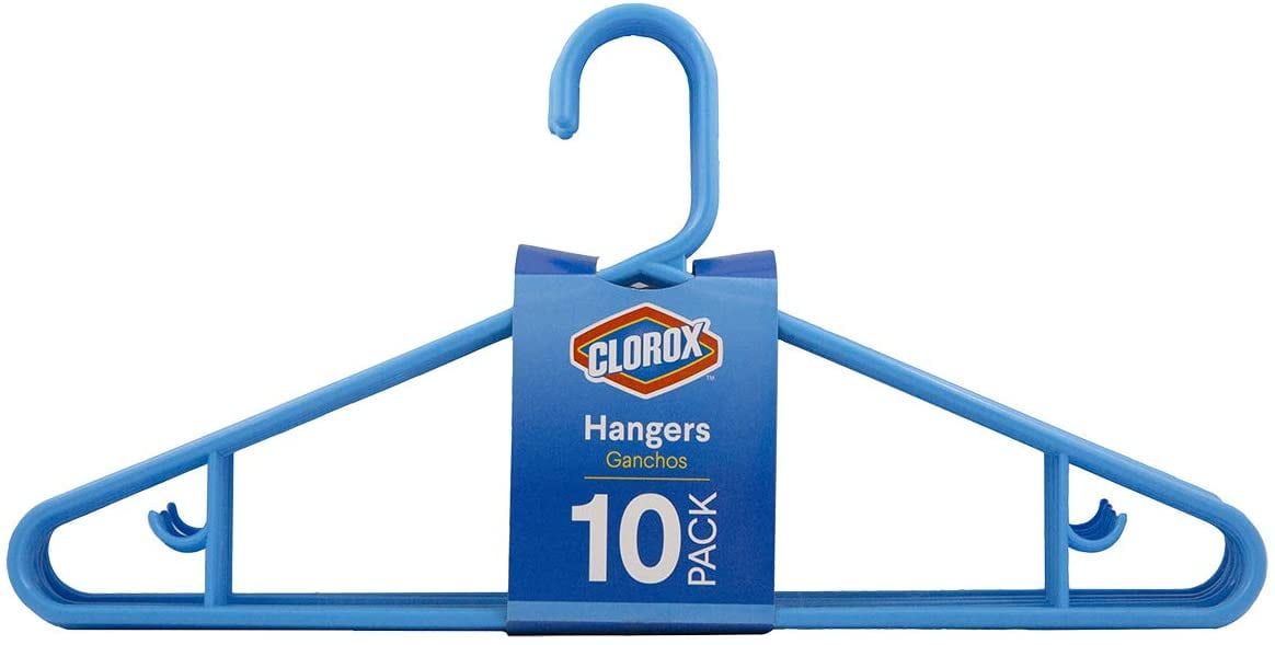 Clorox Blue Plastic Triangular Clothes Hangers - 10 Pack