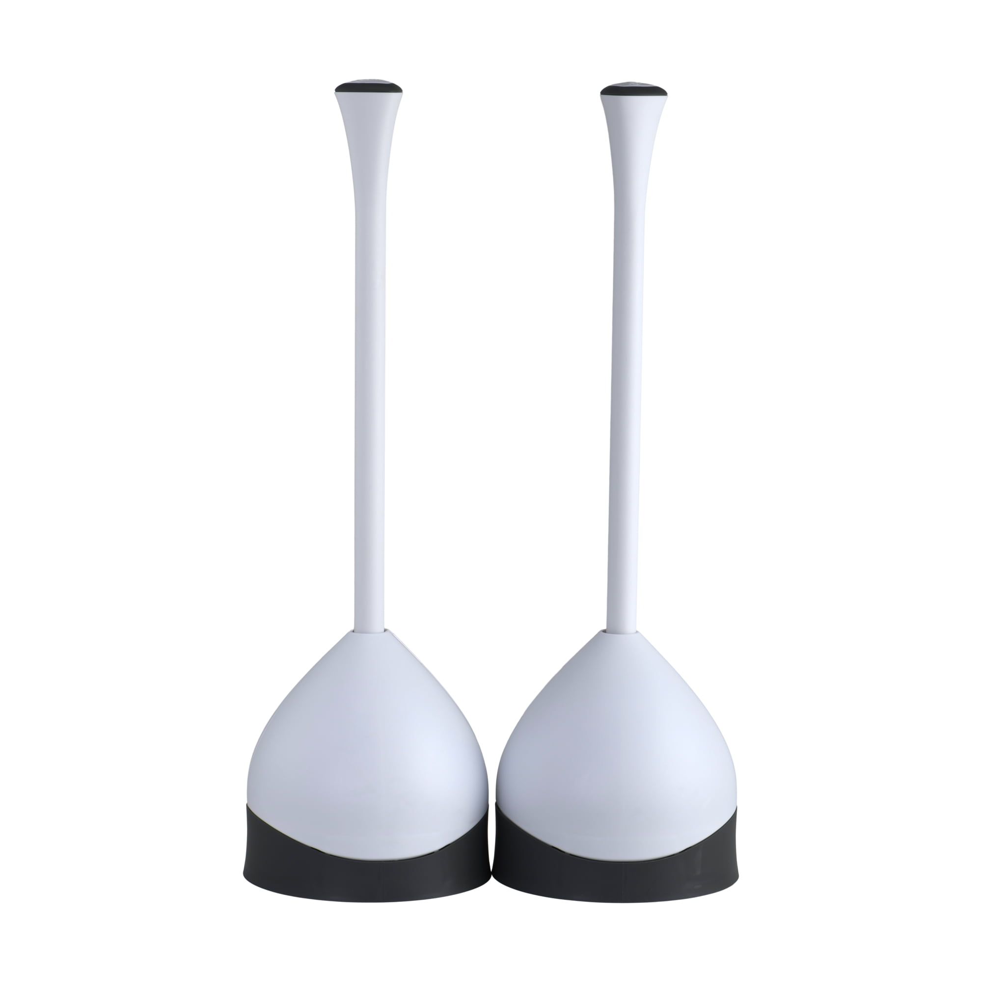 White and Black Toilet Plunger Set with Flange