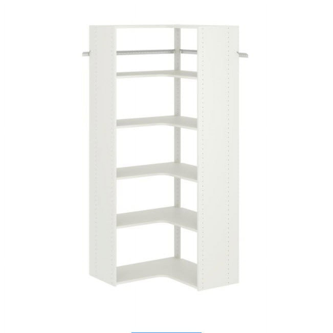 Closet Evolution Corner White Wall-Mounted Closet System 30 in. W Organizer