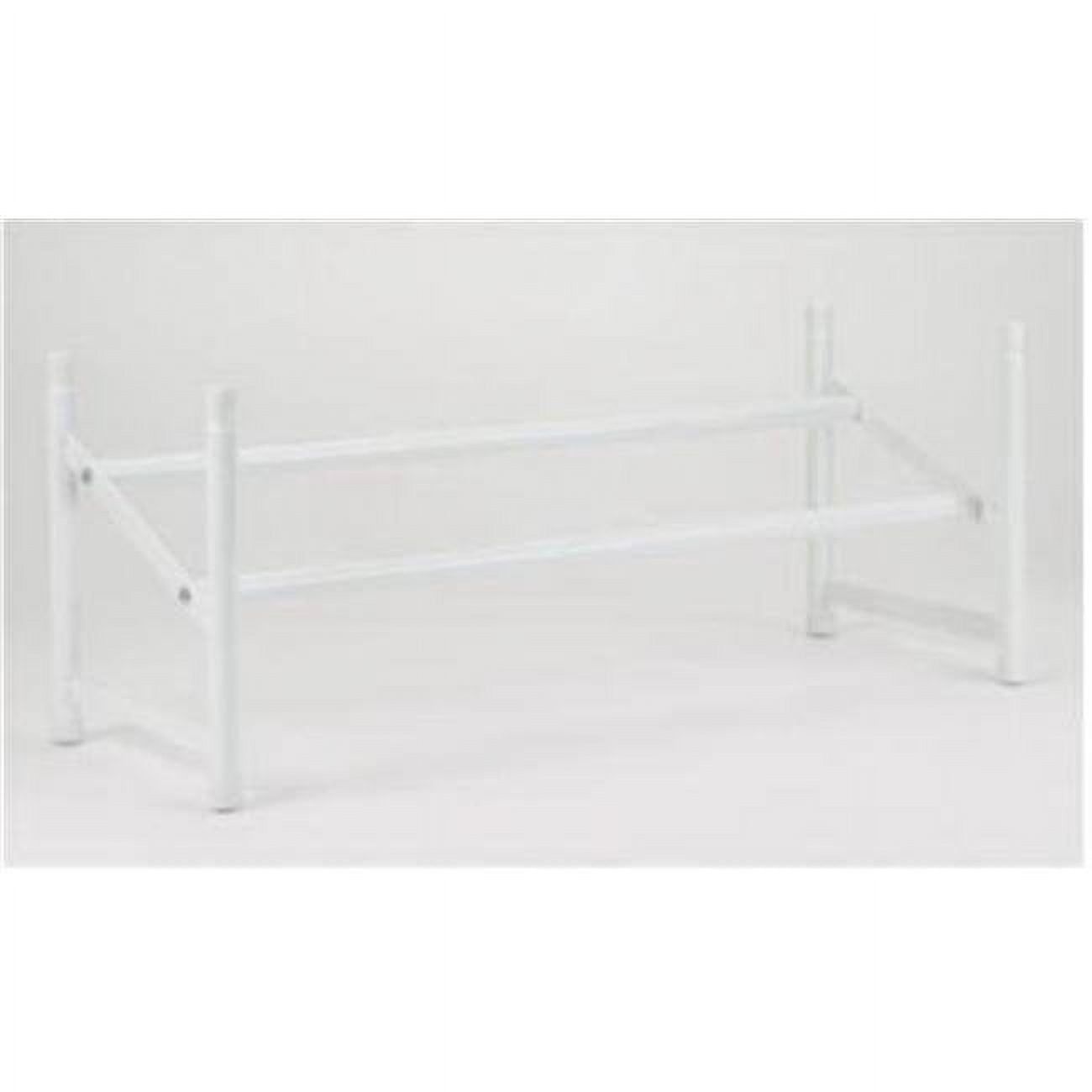 White Metal Stackable Expandable Shoe Rack