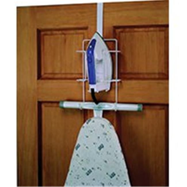 White Over-the-Door Iron and Ironing Board Caddy