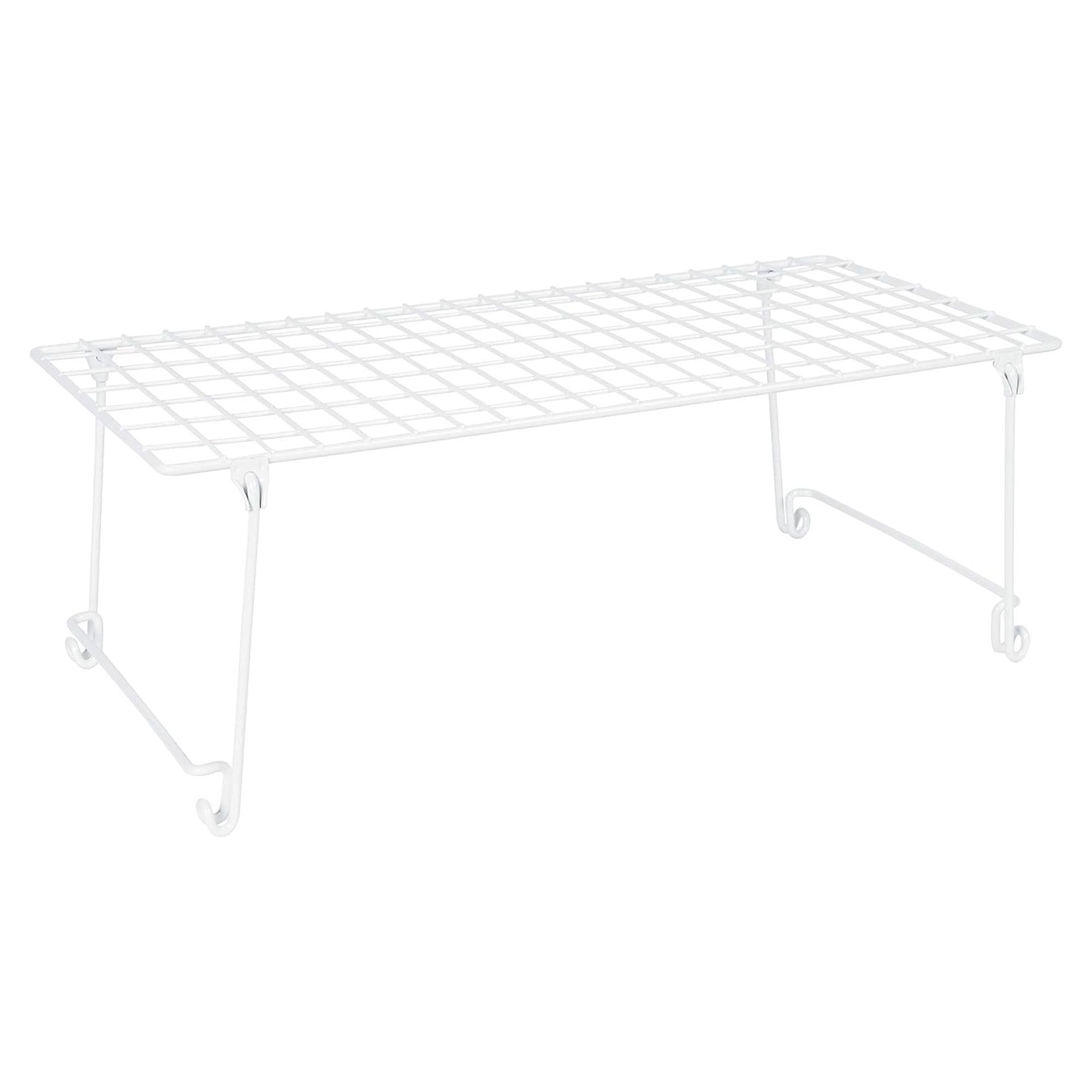 Versatile Stack and Hang White Epoxy-Coated Steel Shelf