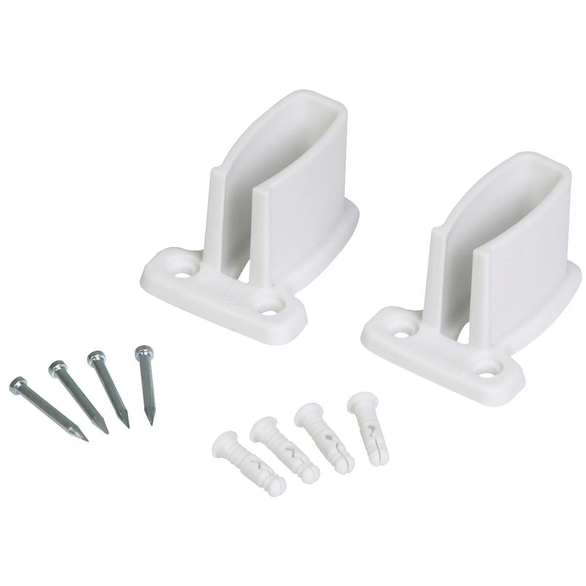 White Wire Shelf End Bracket Kit with Pins