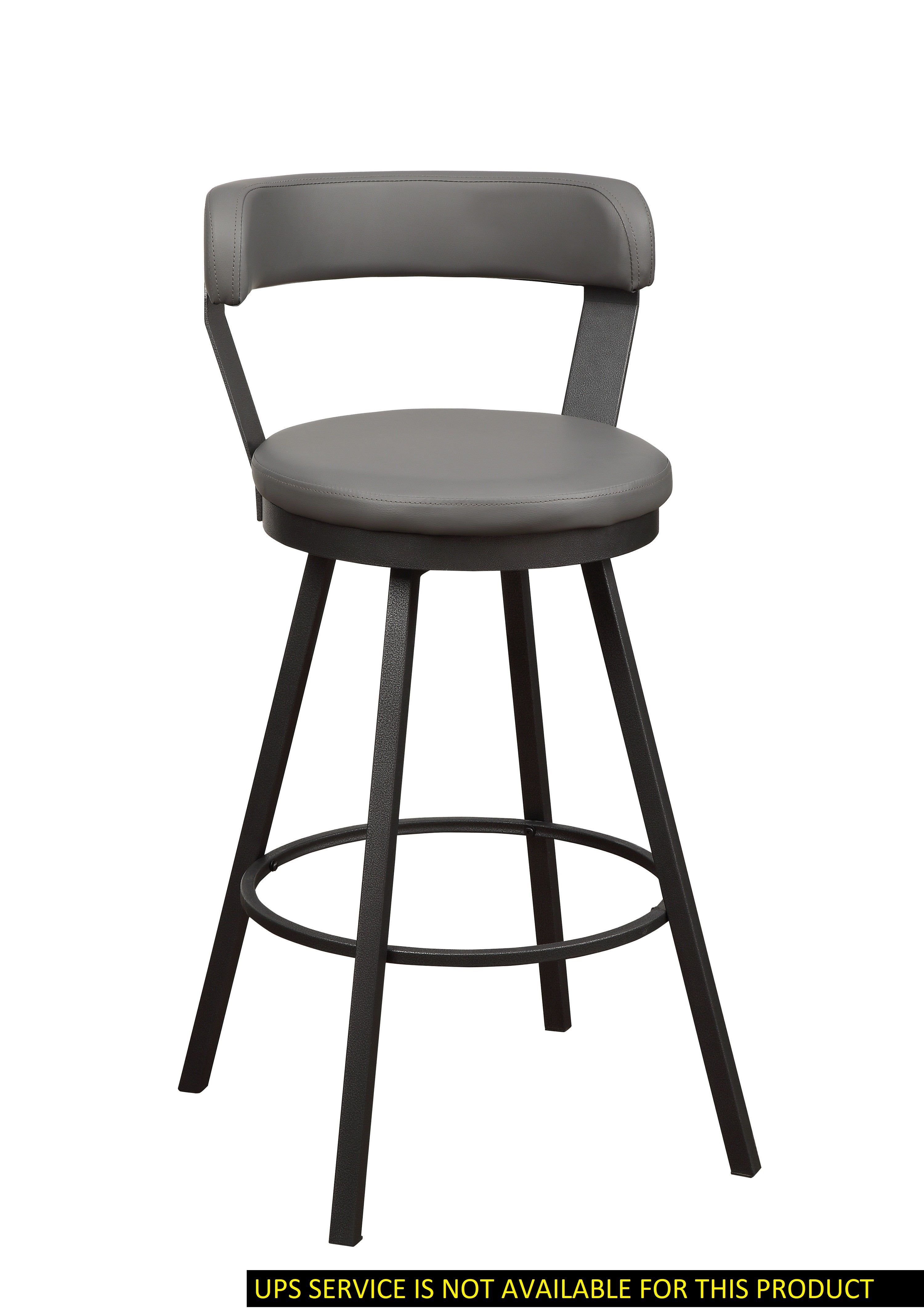 Appert Gray Swivel Pub Stools with Metal Base, Set of 2