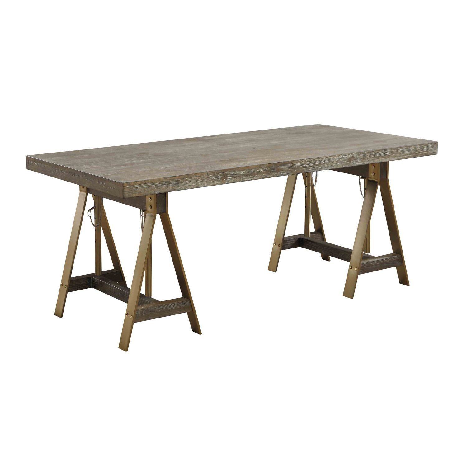 Biscayne Weathered Gray Reclaimed Wood Adjustable Dining Table