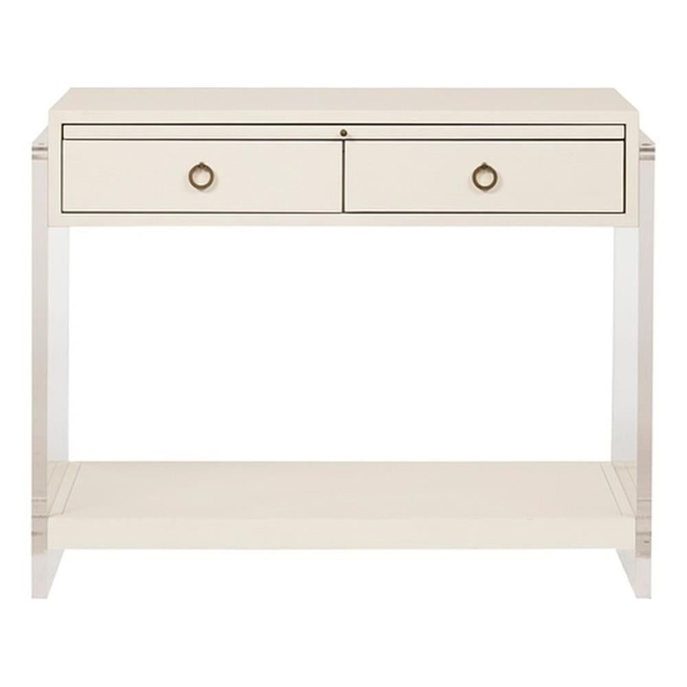 Coastal Transparent White 2-Drawer Acrylic Nightstand