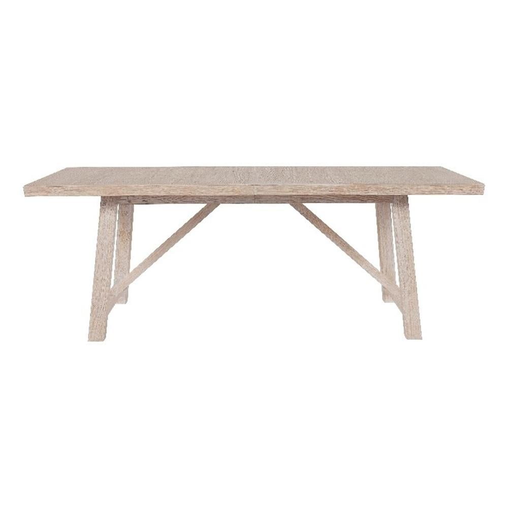 Weathered White Oak Extendable Farmhouse Dining Table