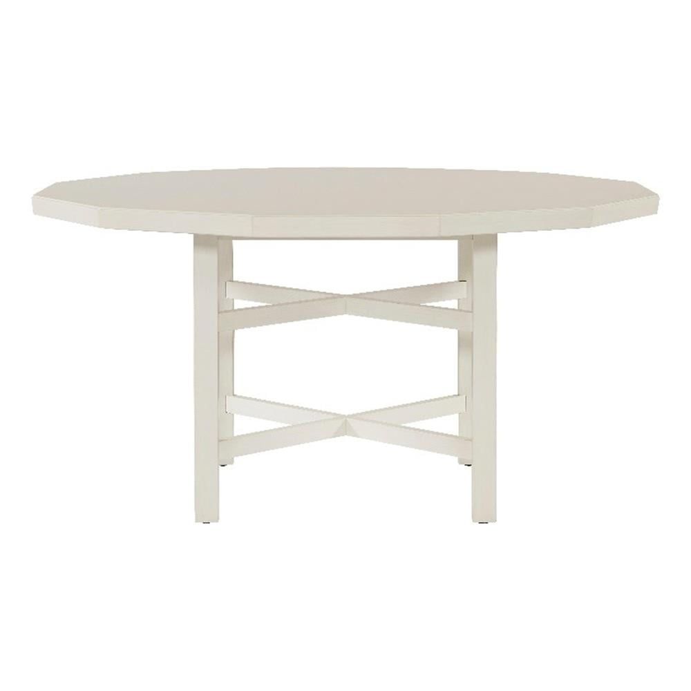 Cream Round Wood Dining Table with Adjustable Height