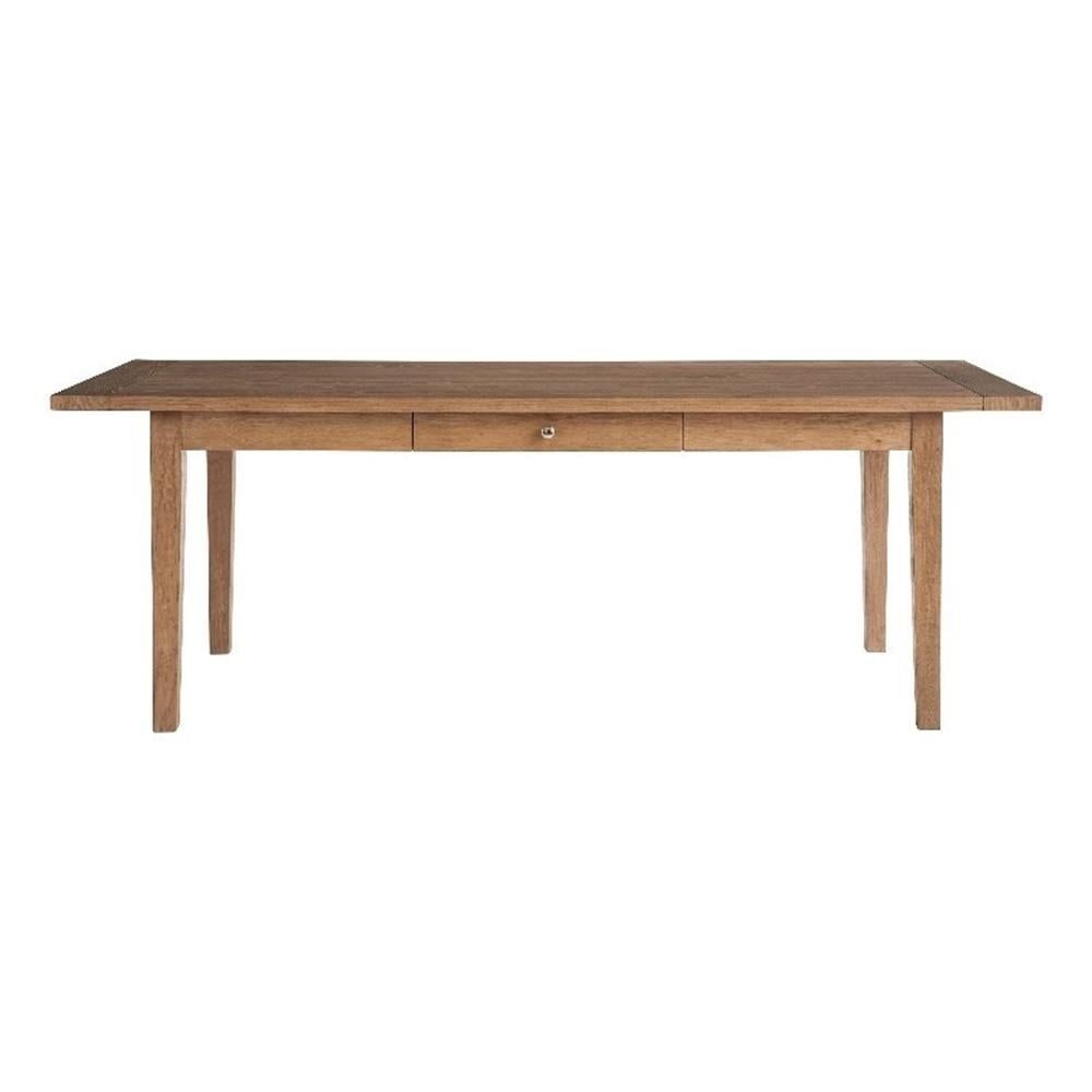 Natural Oak Mid-Century Modern Rectangular Dining Table