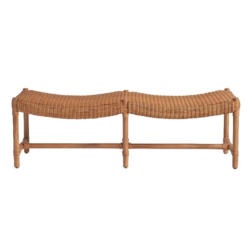 Murro Bay Natural Rattan Wicker Bench