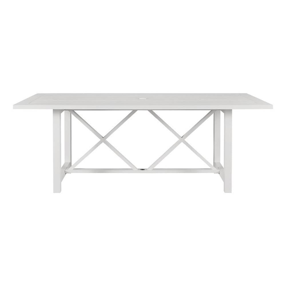 Tybee White Aluminum Rectangular Outdoor Dining Table