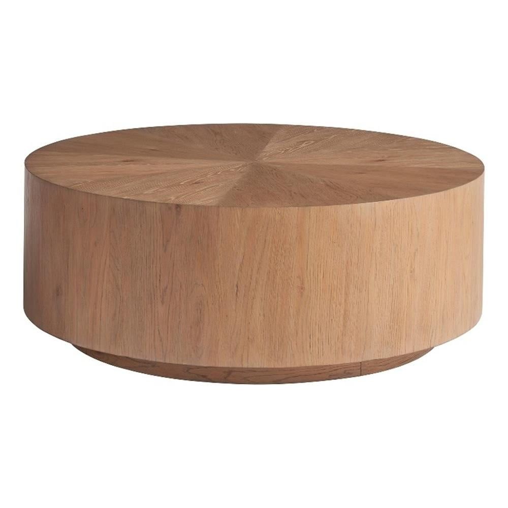 Round Natural Oak 42" Cocktail Table with Casters