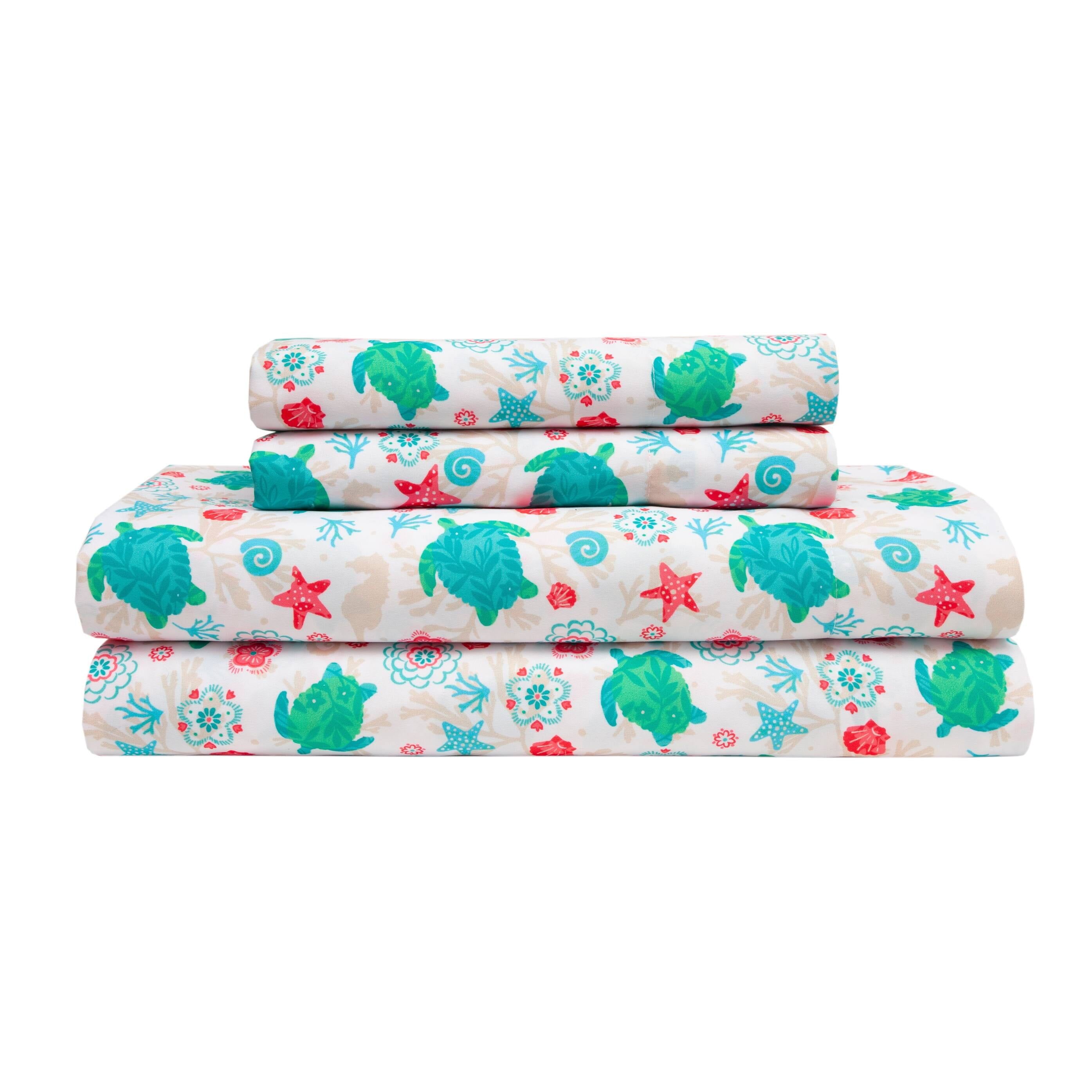 King Ocean Paradise Coastal Print Microfiber Sheet Set