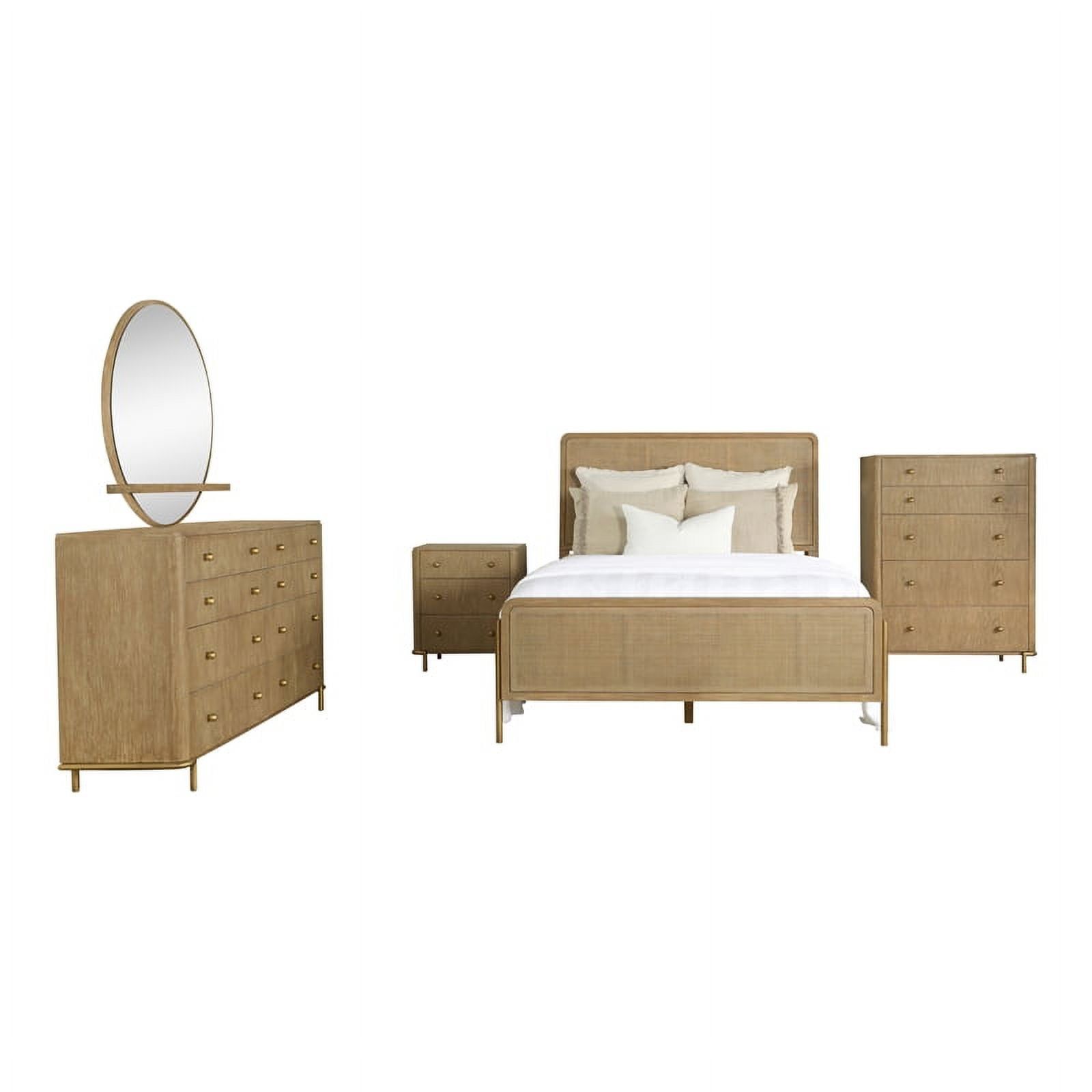 Sand Wash Queen Bedroom Set with Natural Cane Panels